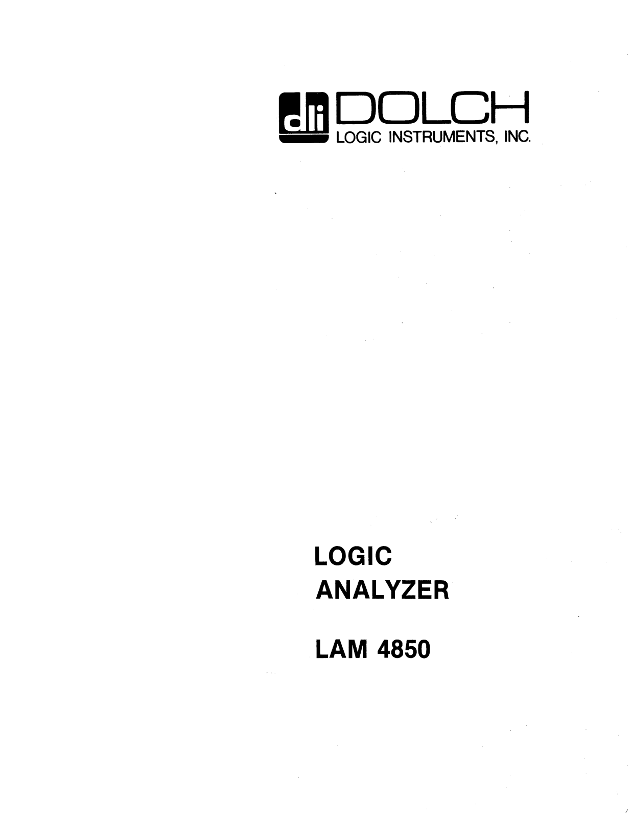 Dolch Logic Instruments LAM 4850 Service manual