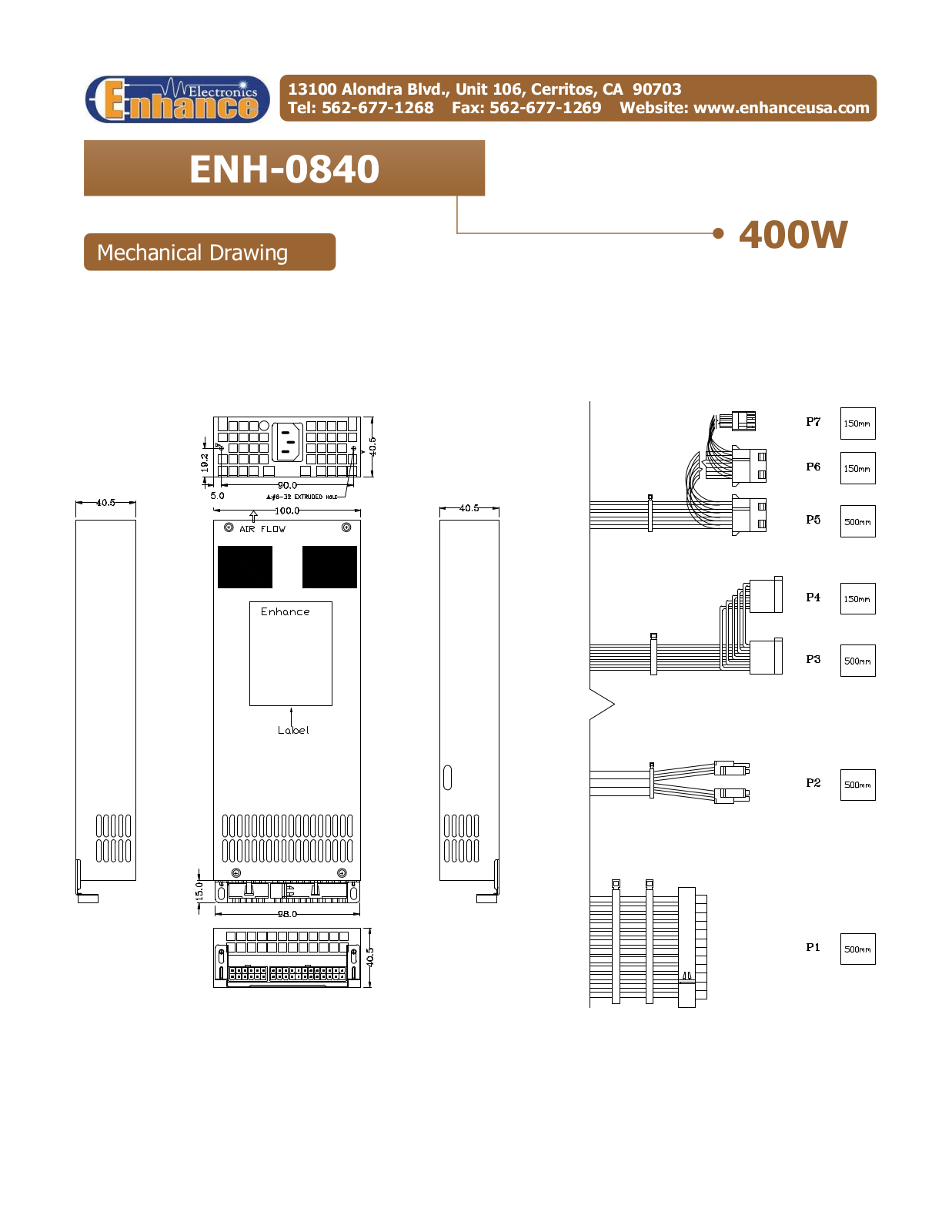 Enhance ENH-0840 MECHANICAL DRAWING