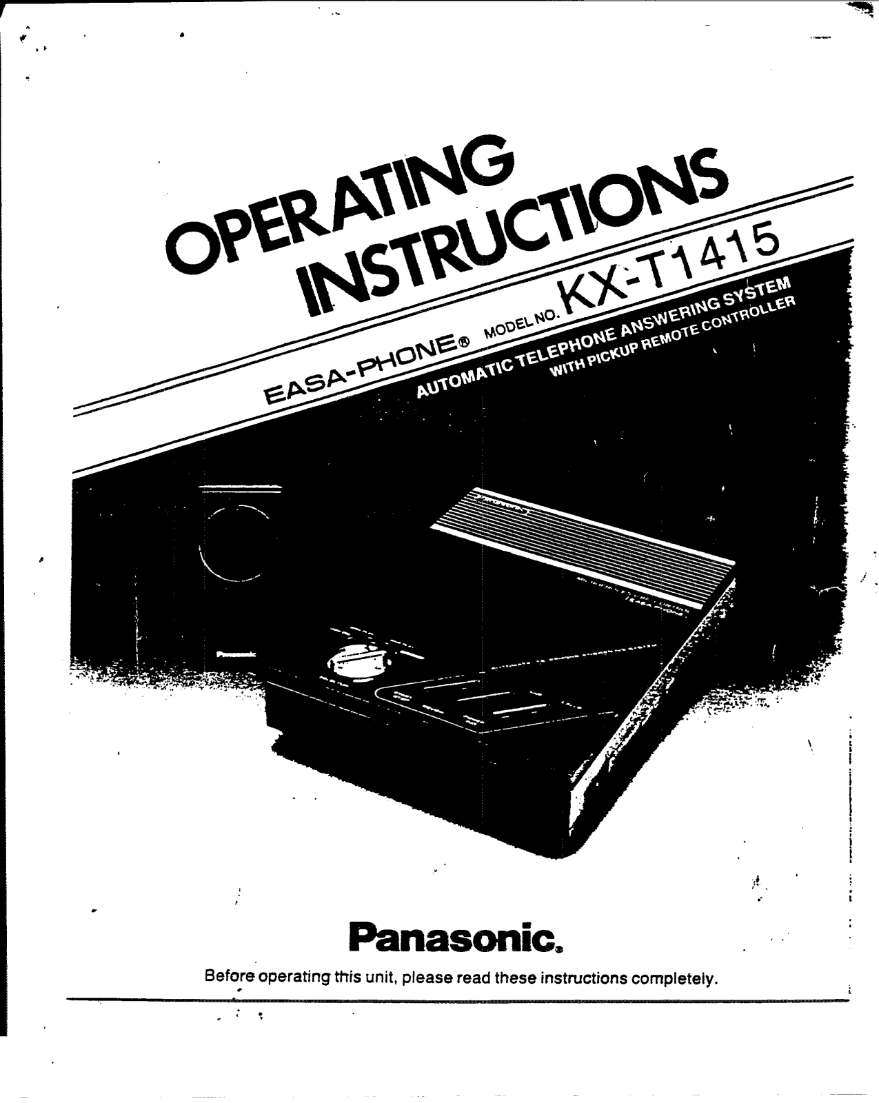 Panasonic kx-t1415 Operation Manual