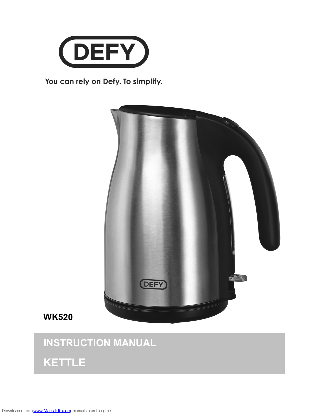 Defy WK520 Instruction Manual