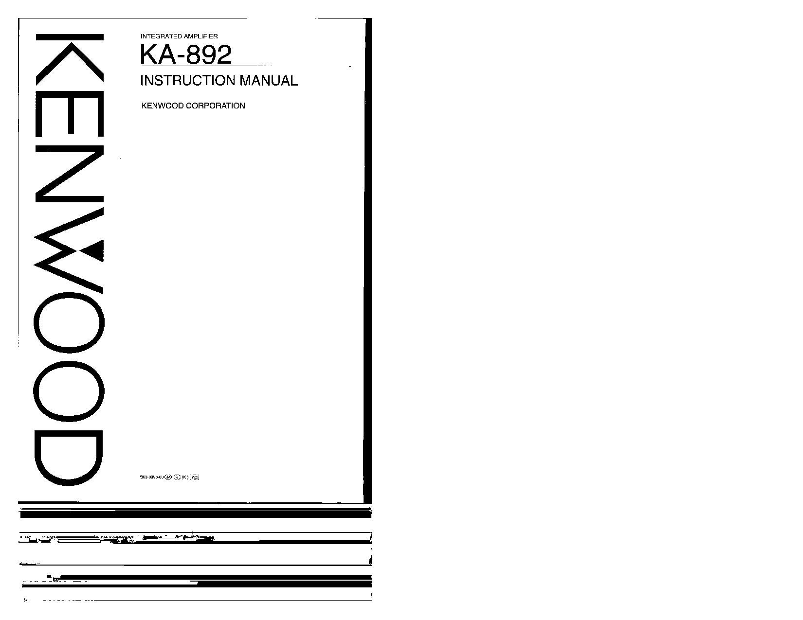 Kenwood KA-892 User Manual
