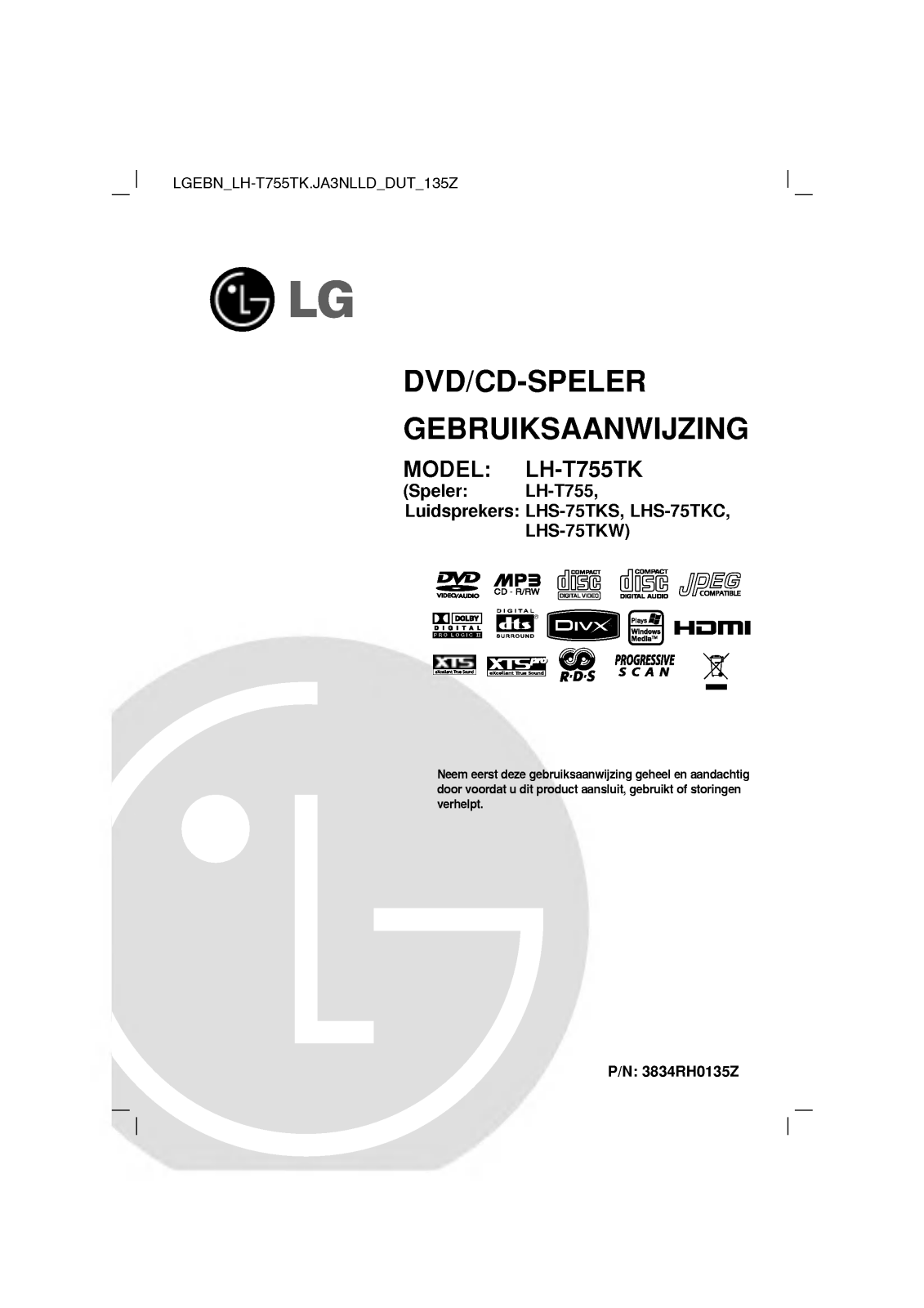 LG LH-T755TK Instruction manual