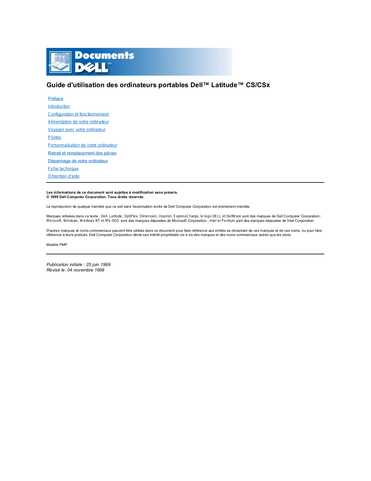 Dell Latitude CSx H User Manual