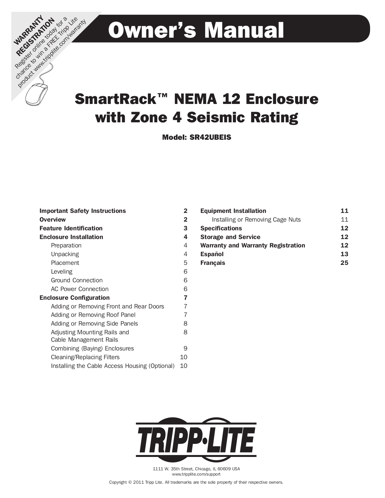 Tripp Lite SR42UBEIS Users Guide - ManualMachine.com