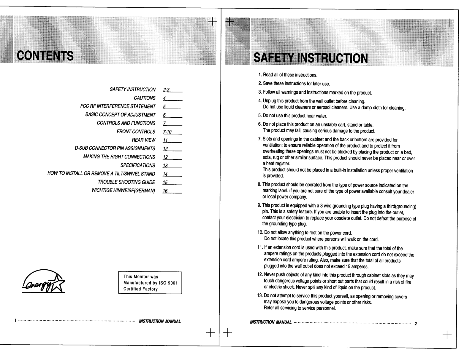 Orion Electric Co 7H730 Users manual