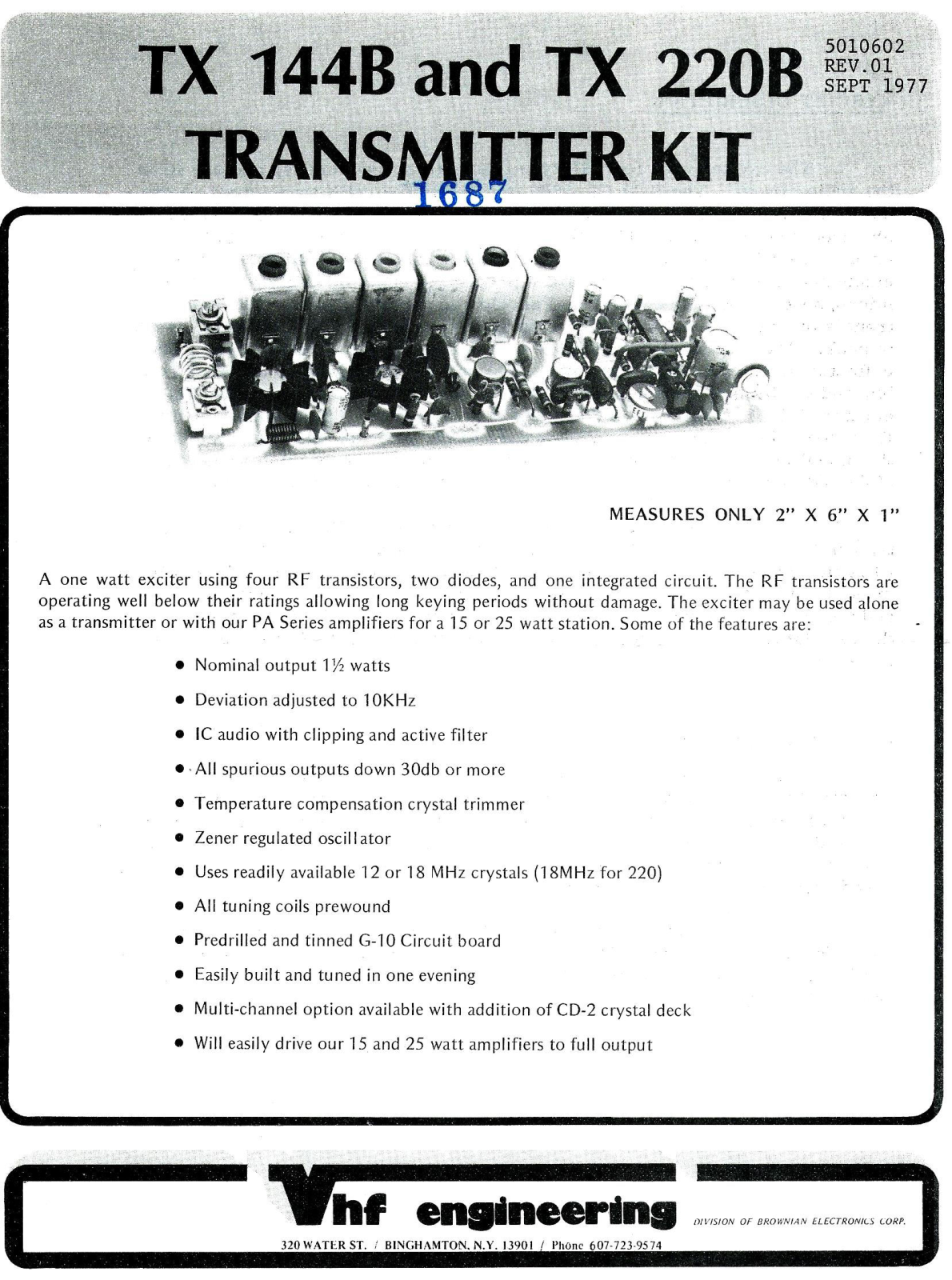 VHF engineering TX-144B,TX-220B User guide - ManualMachine.com