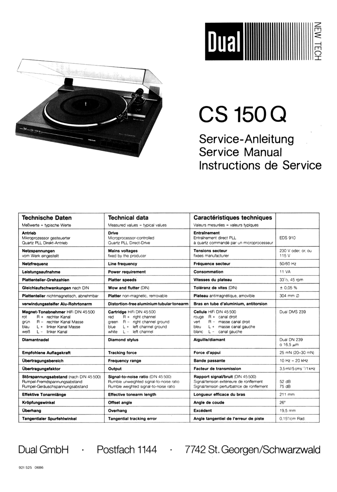 Dual CS-150-Q Service manual