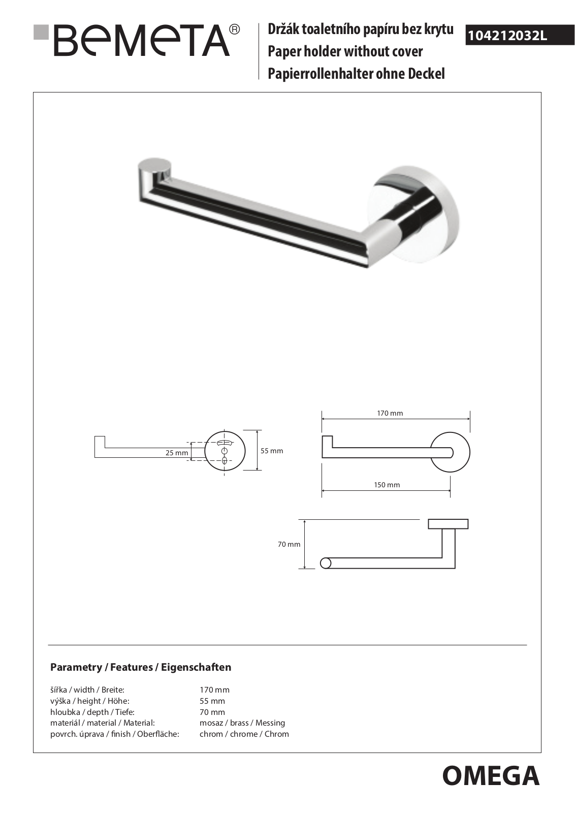 Bemeta Omega 104212032L User guide