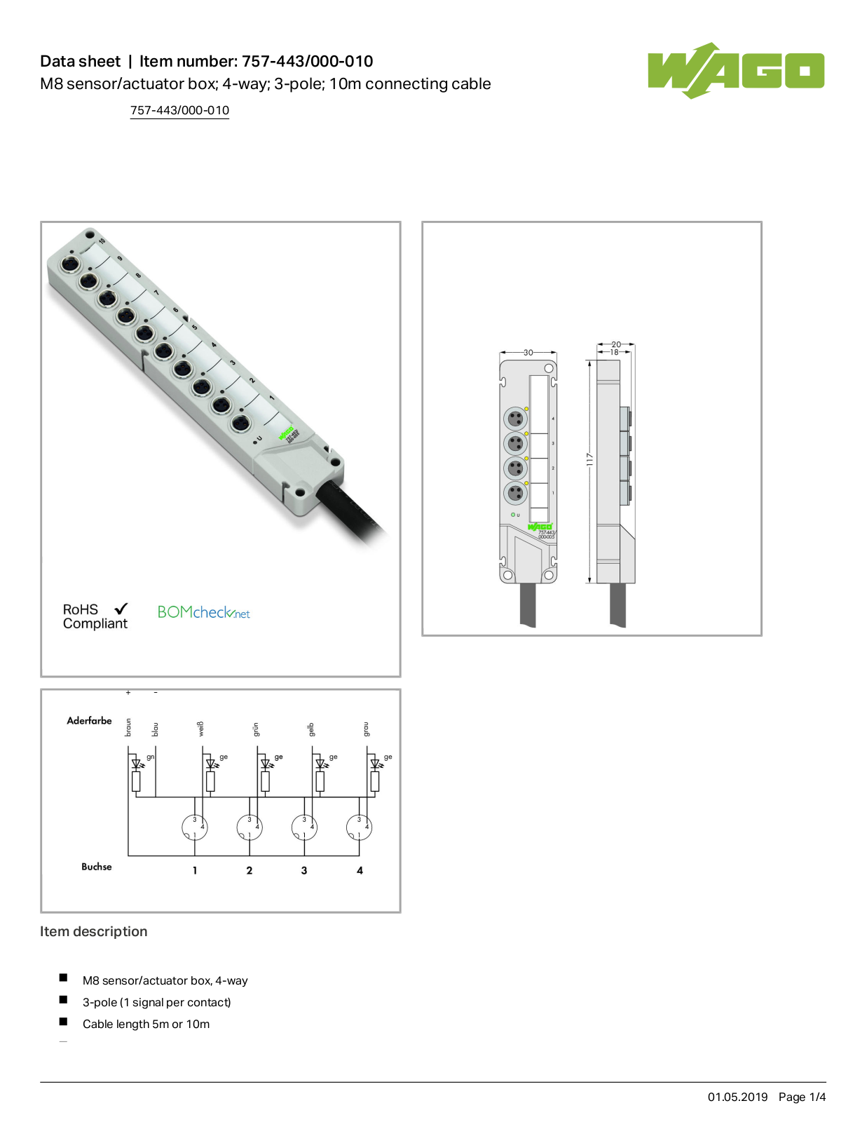 Wago 757-443/000-010 Data Sheet