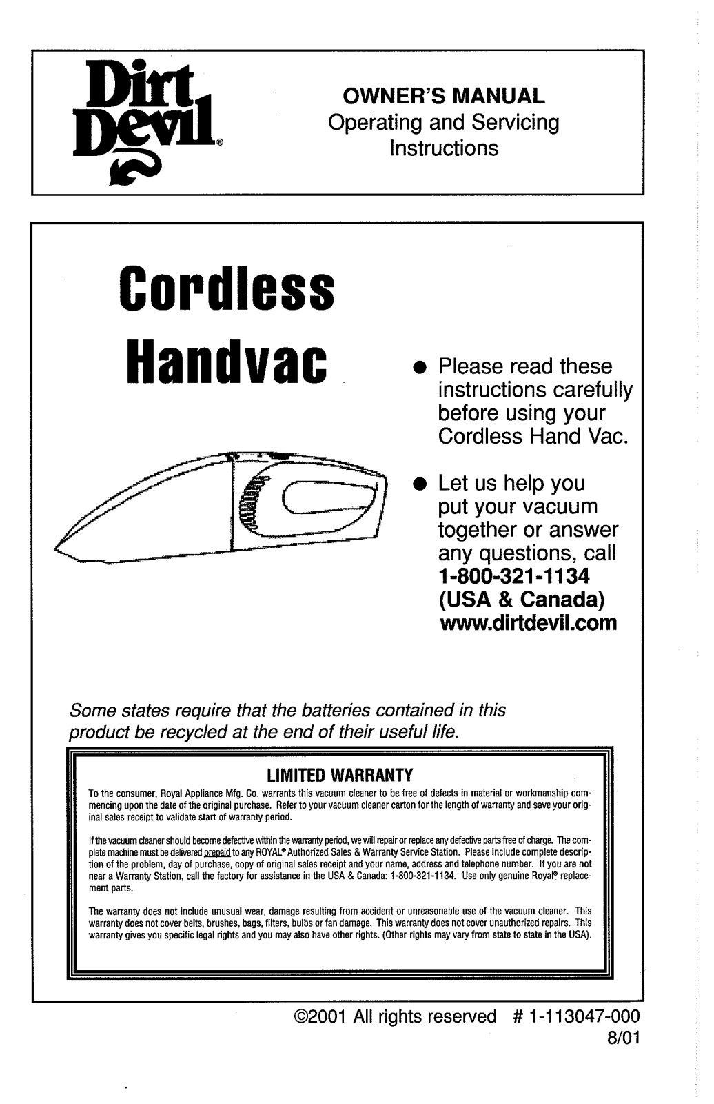 Dirtdevil M08000 User Manual - ManualMachine.com