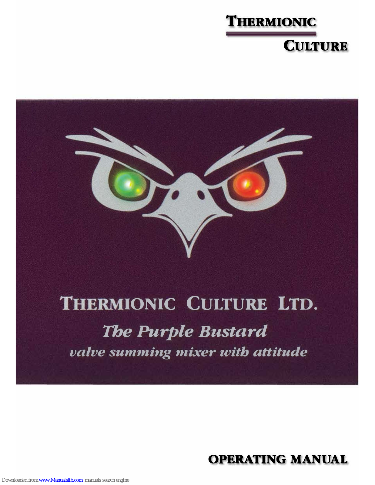 Thermionic Culture The Purple Bustard Operating Manual