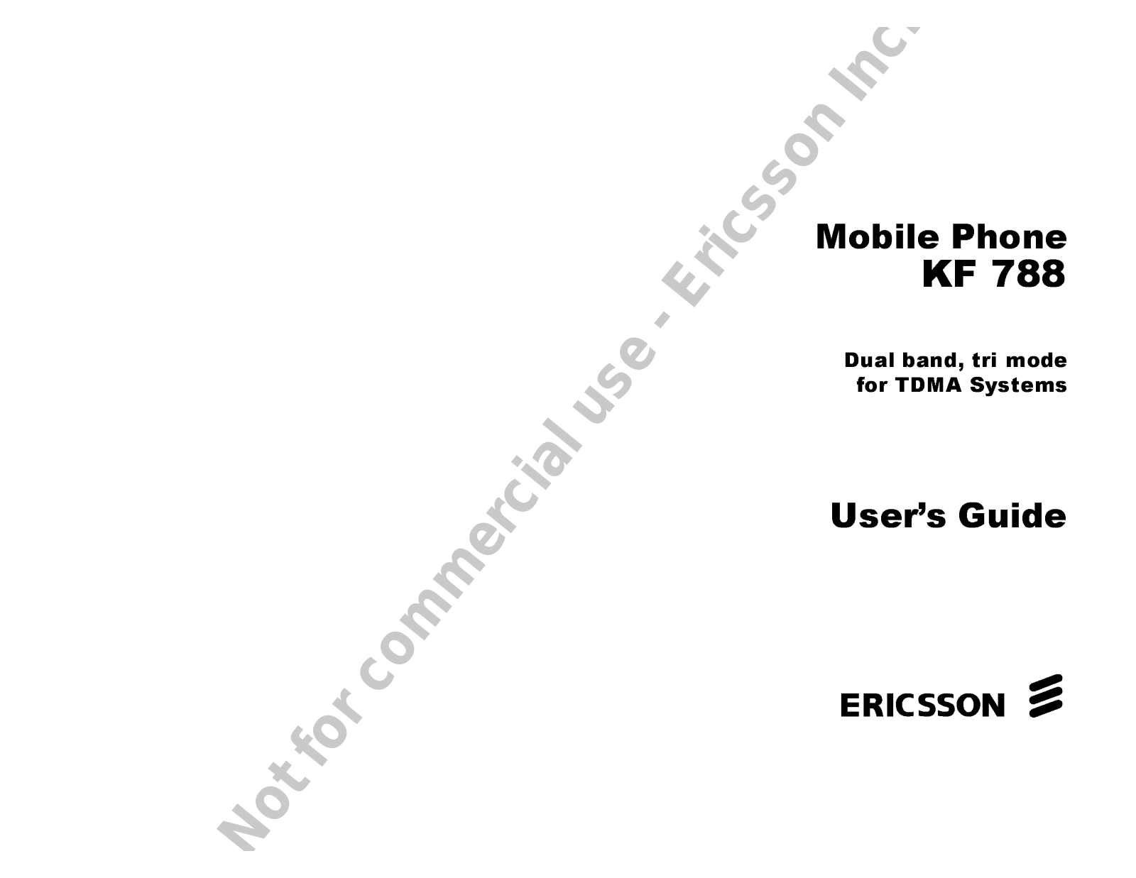 Ericsson KF 788 User Manual