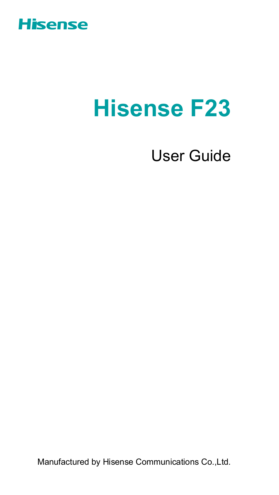 Hisense F23 Users Manual