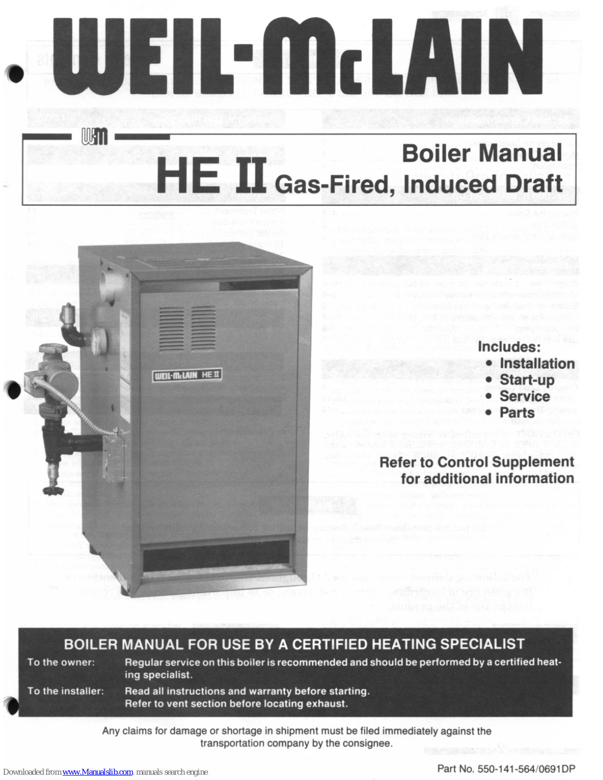 Weil-McLain HE II 3, HE II 4, HE II 5, HE II 6 User Manual