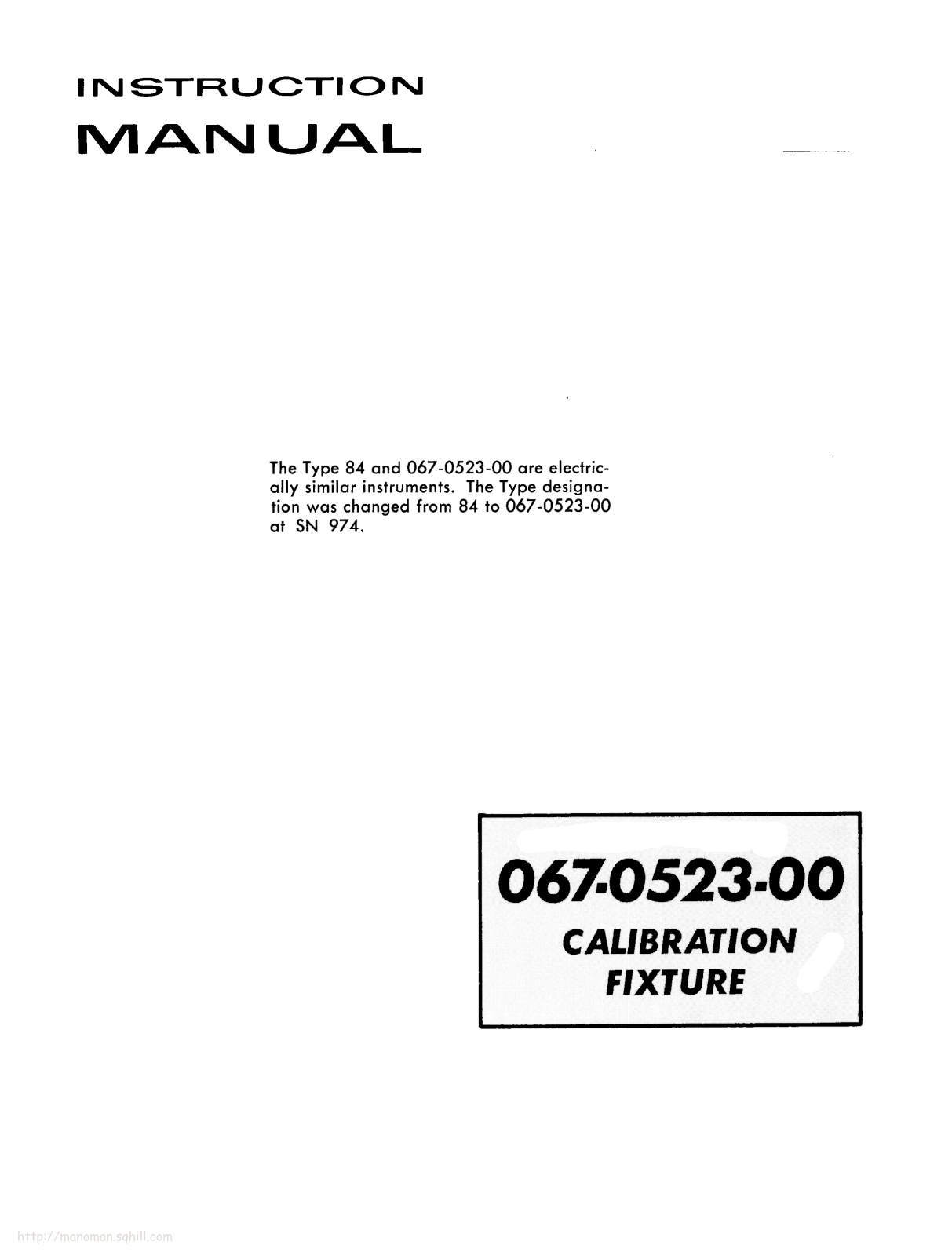 Tektronix 067-0523-00 Service manual