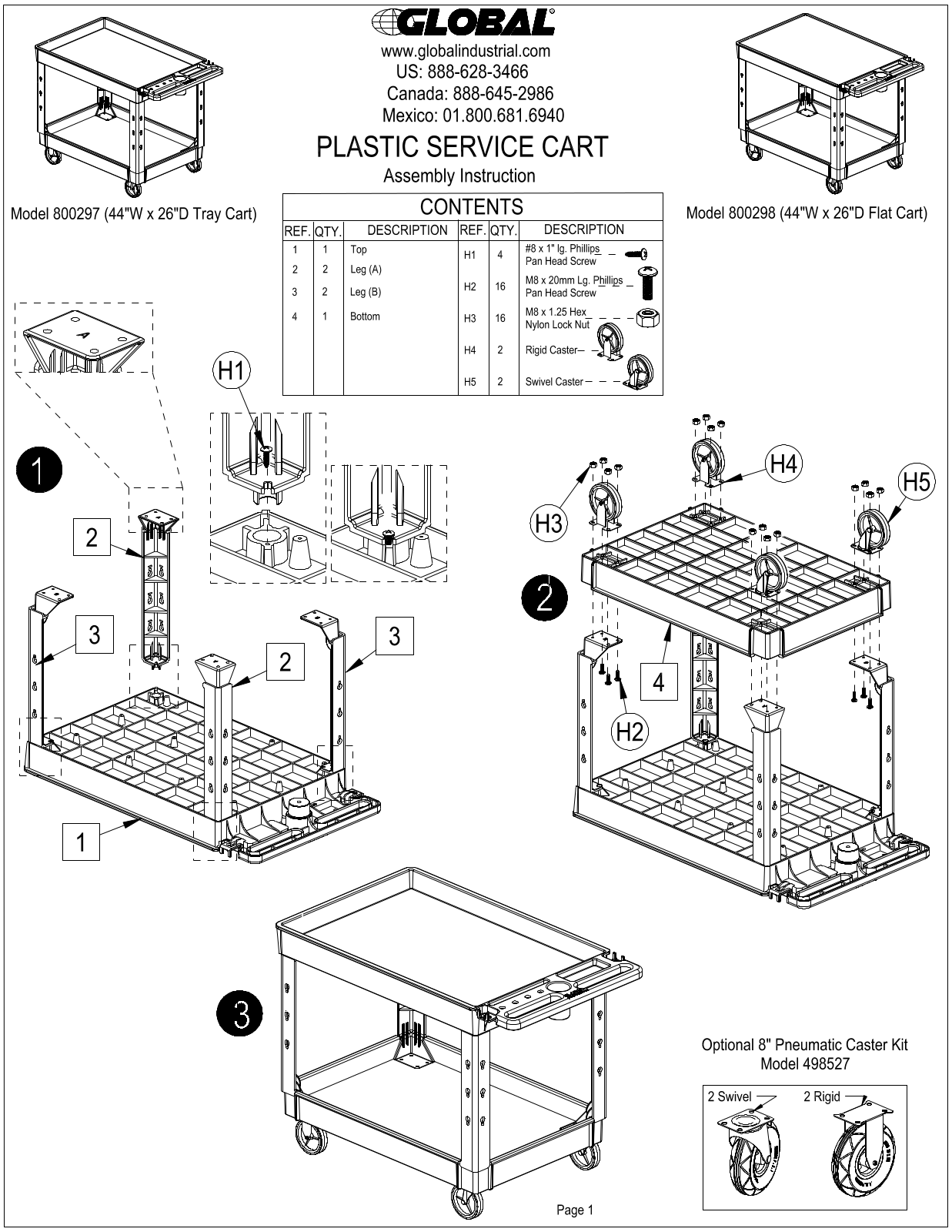 Global Industrial 319424BK User Manual