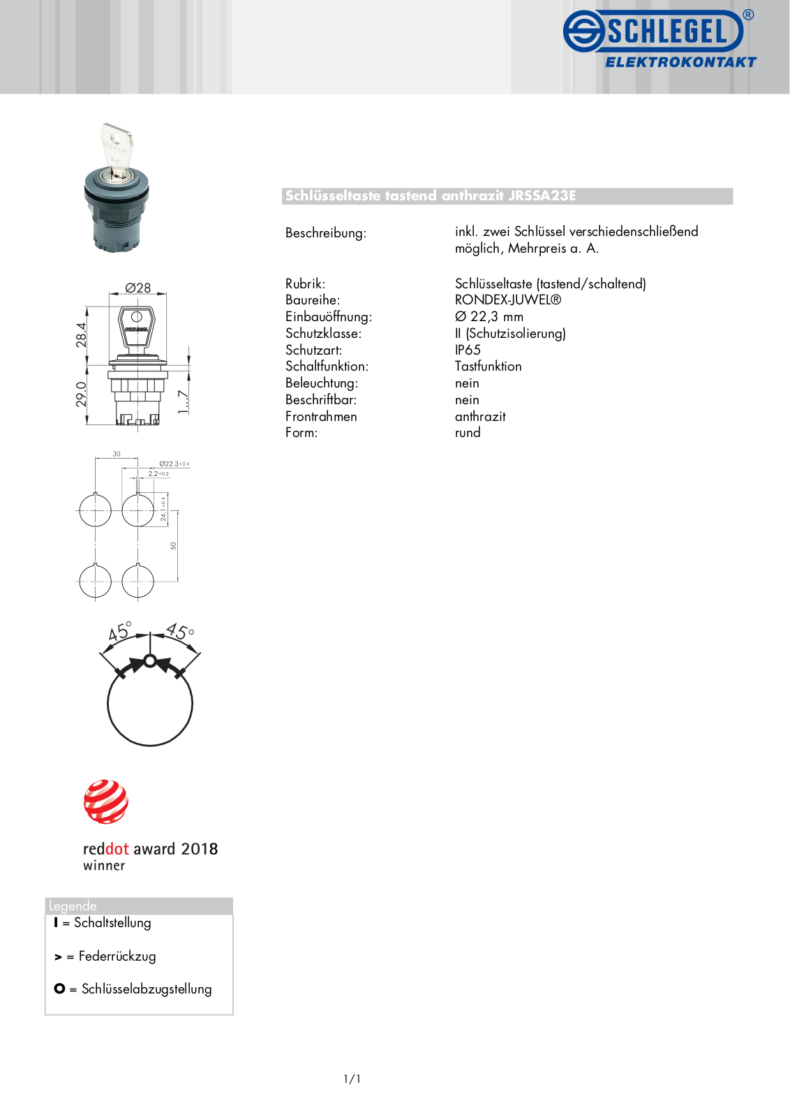 SCHLEGEL JRSSA23E Datasheet - ManualMachine.com