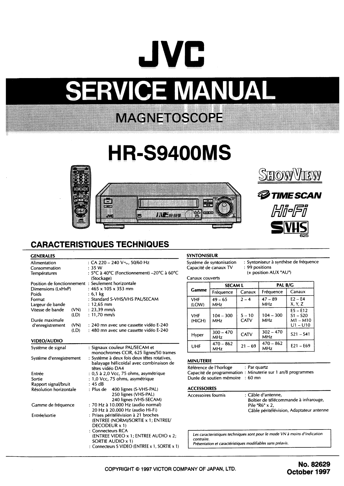 JVC HR-S9400MS Service Manual