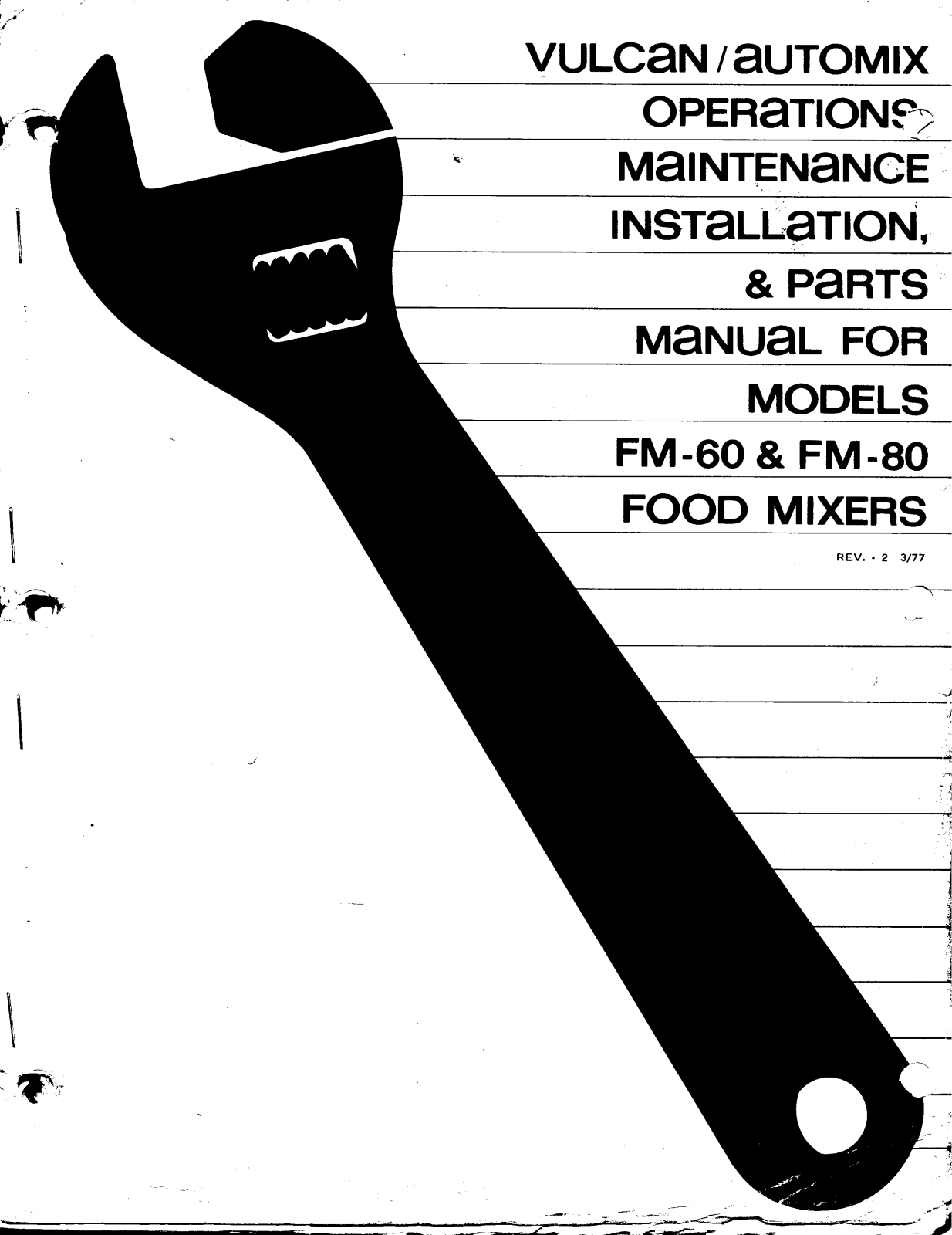 Vulcan FM-60 Installation Manual