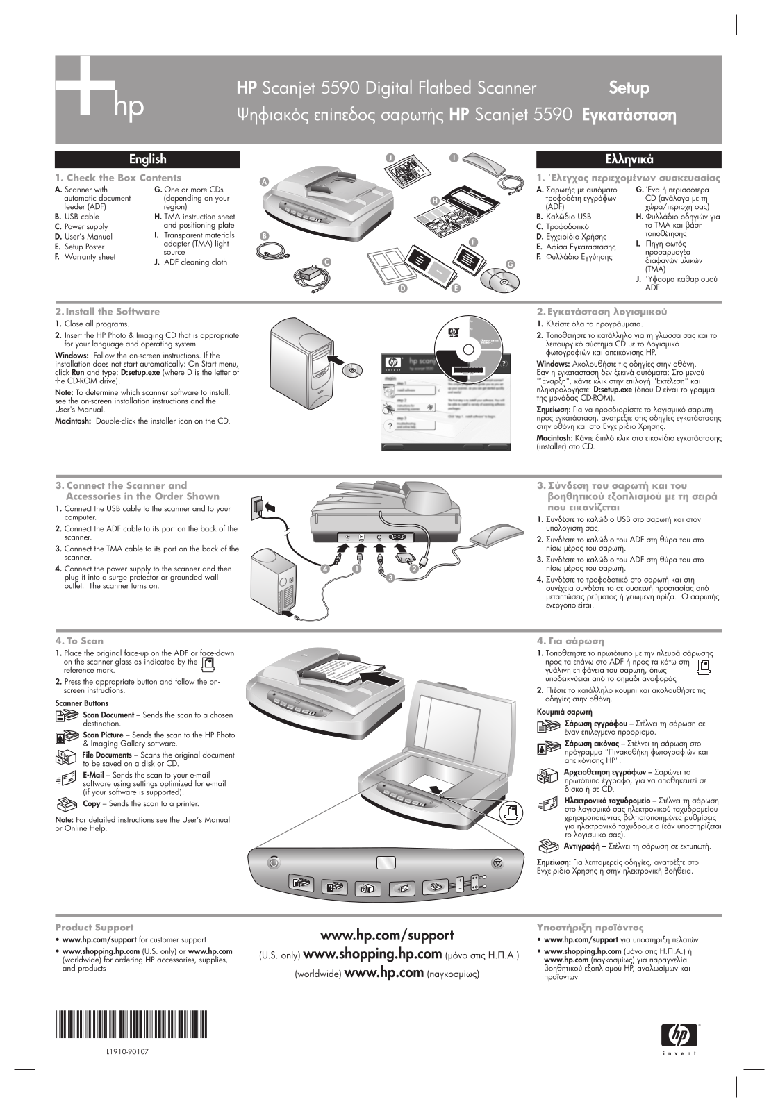 Hp SCANJET 5590 SETUP POSTER