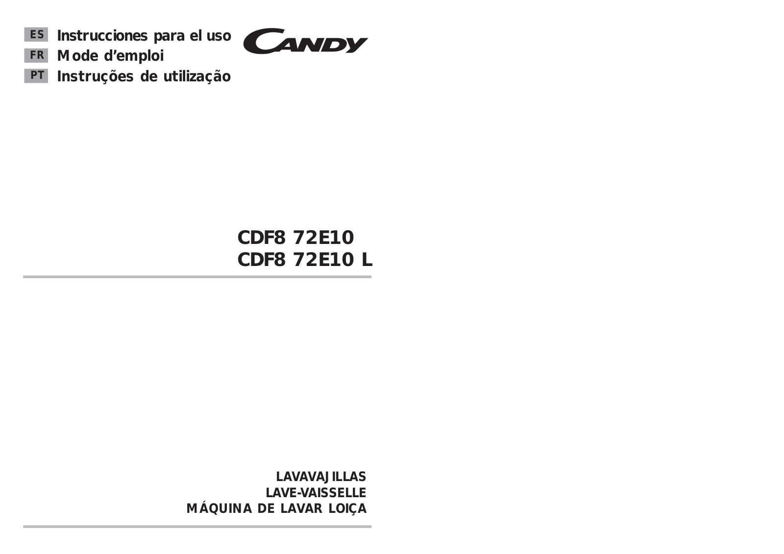 Candy CDF8 72E10L User Manual