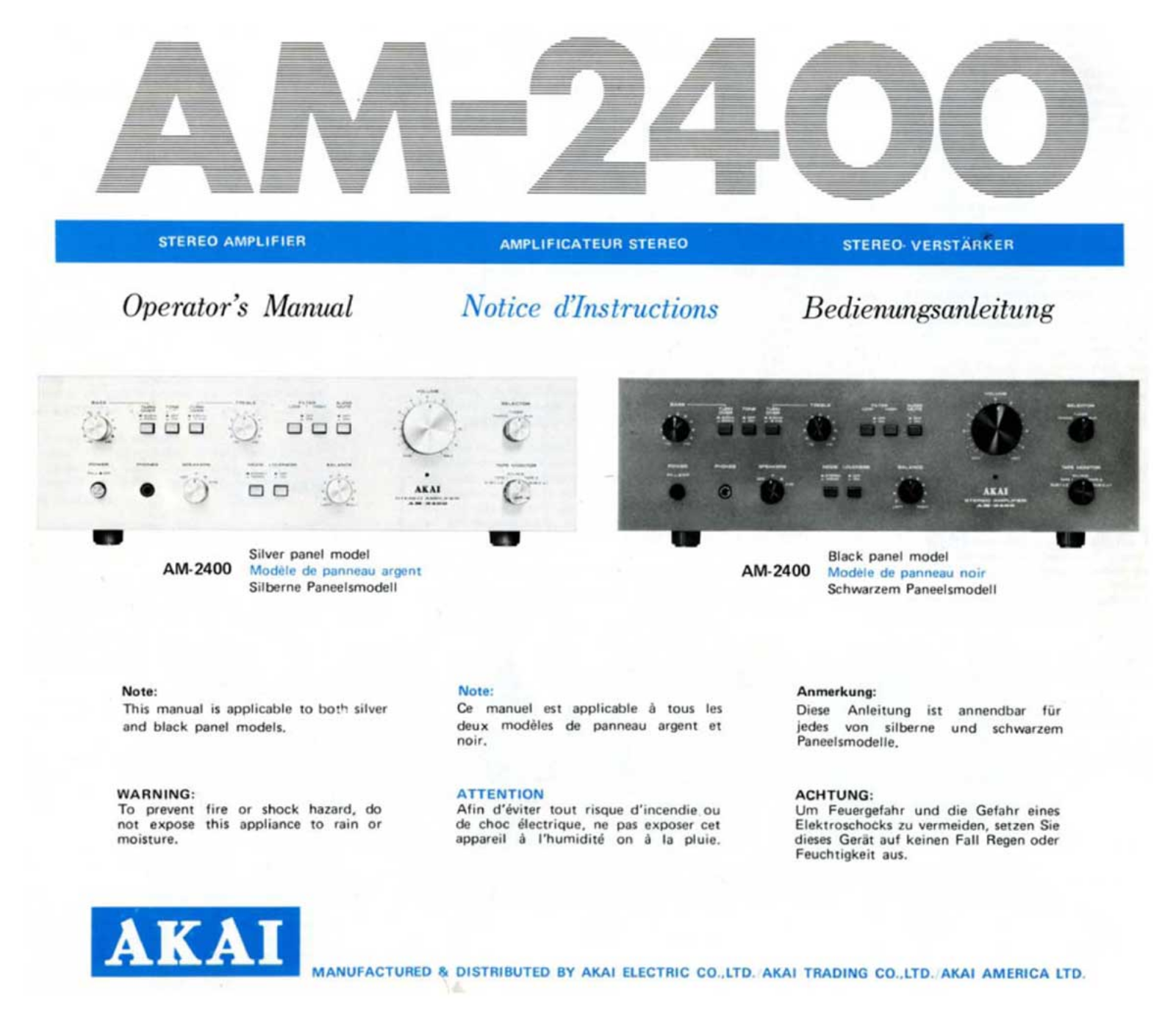 Akai AM-2400 User Manual