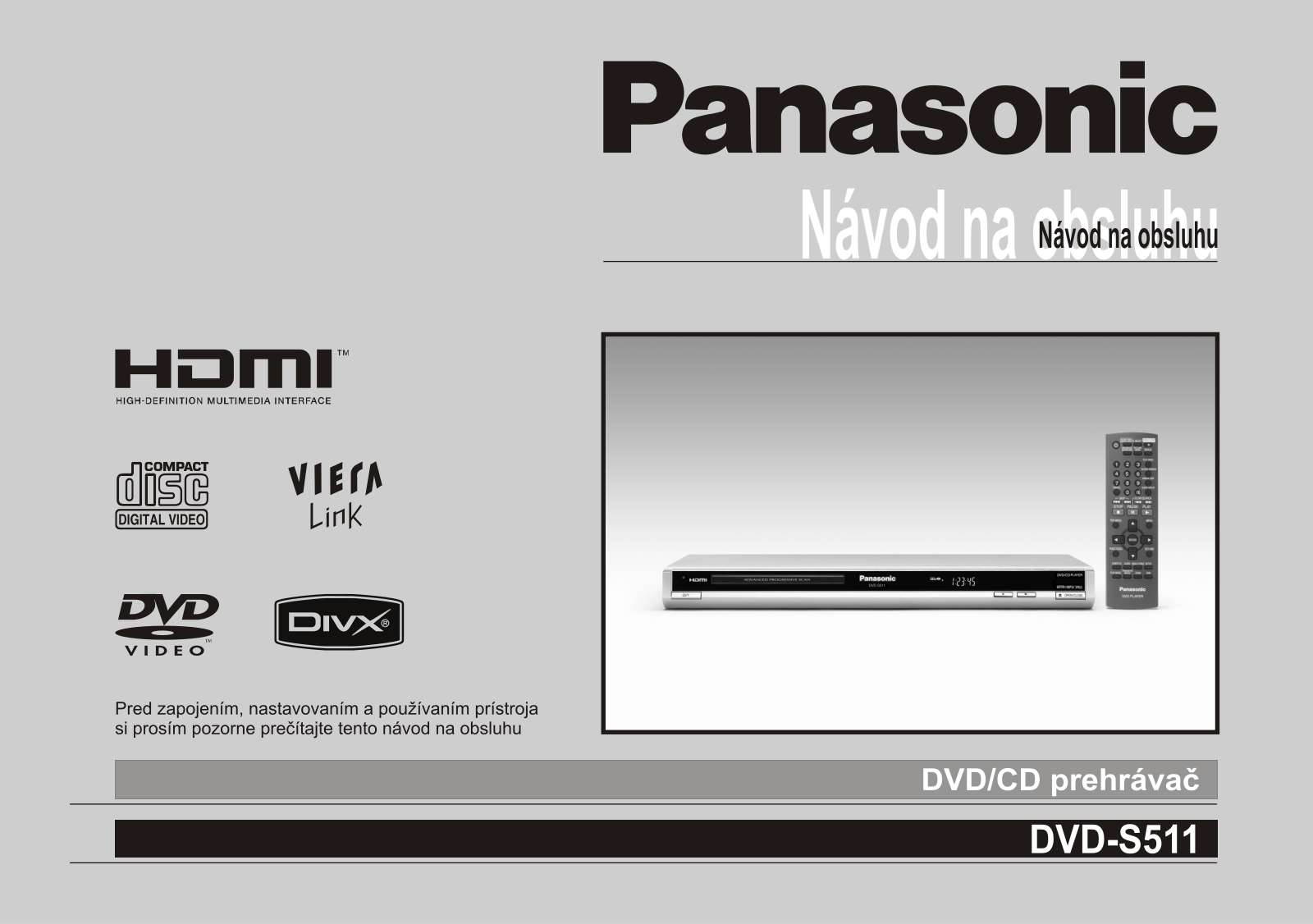 Panasonic DVD-S511 User Manual
