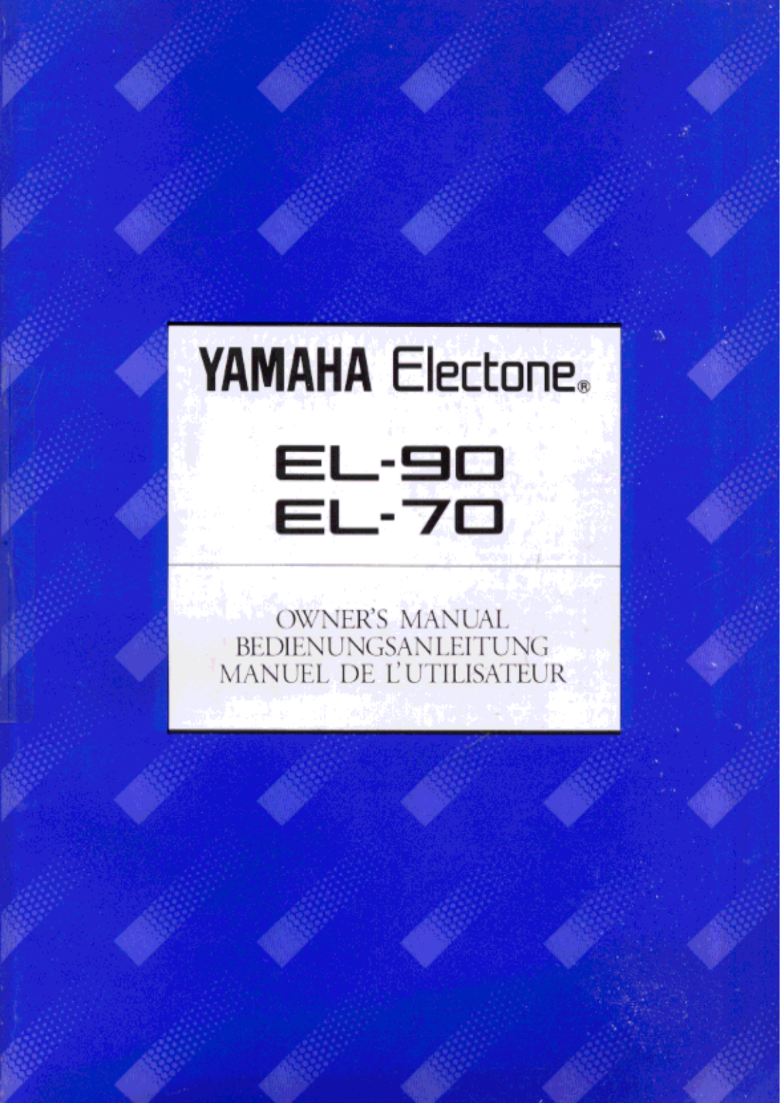 Yamaha EL-90, EL-70 User Guide