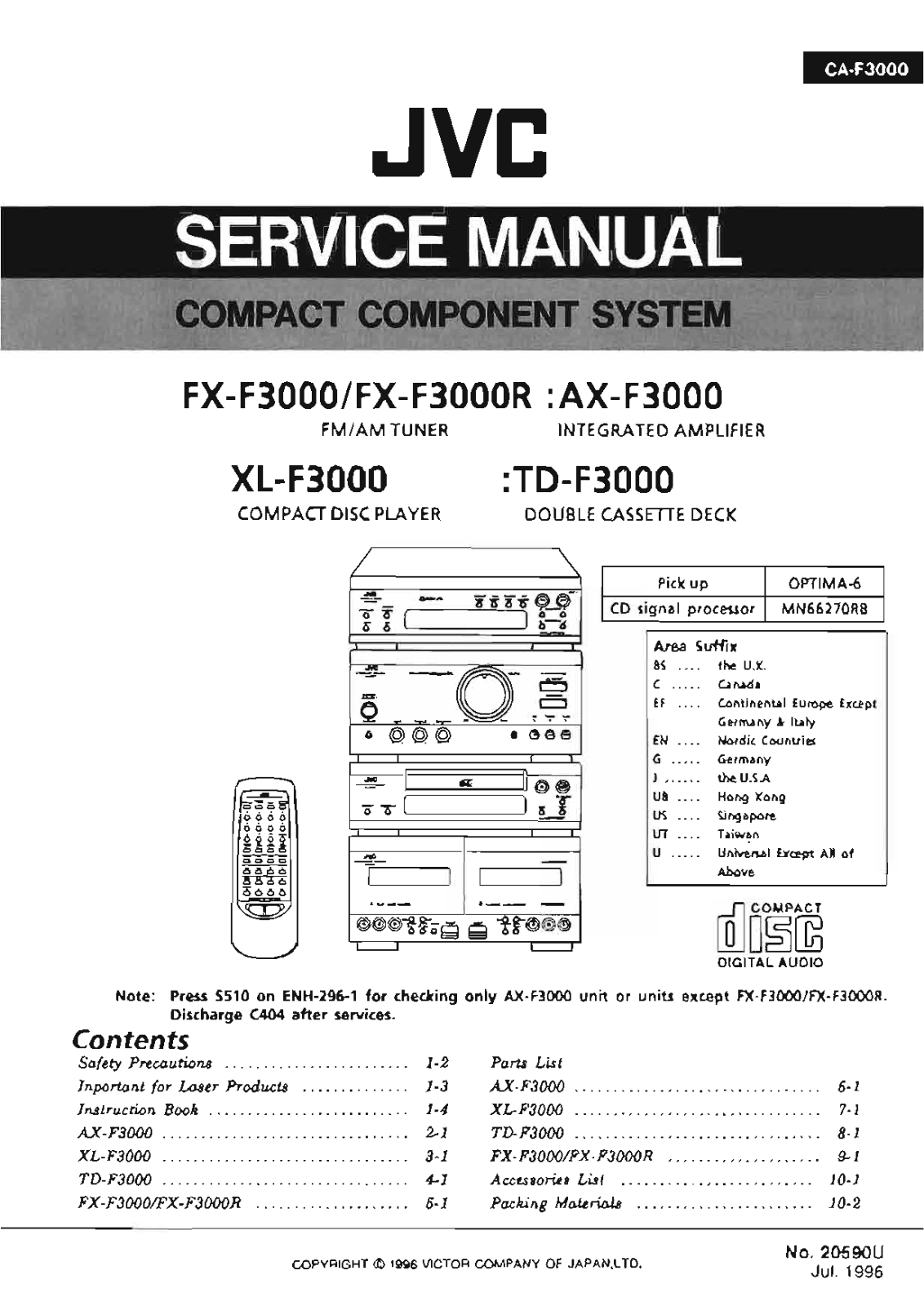 Jvc AX-F3000 Service Manual