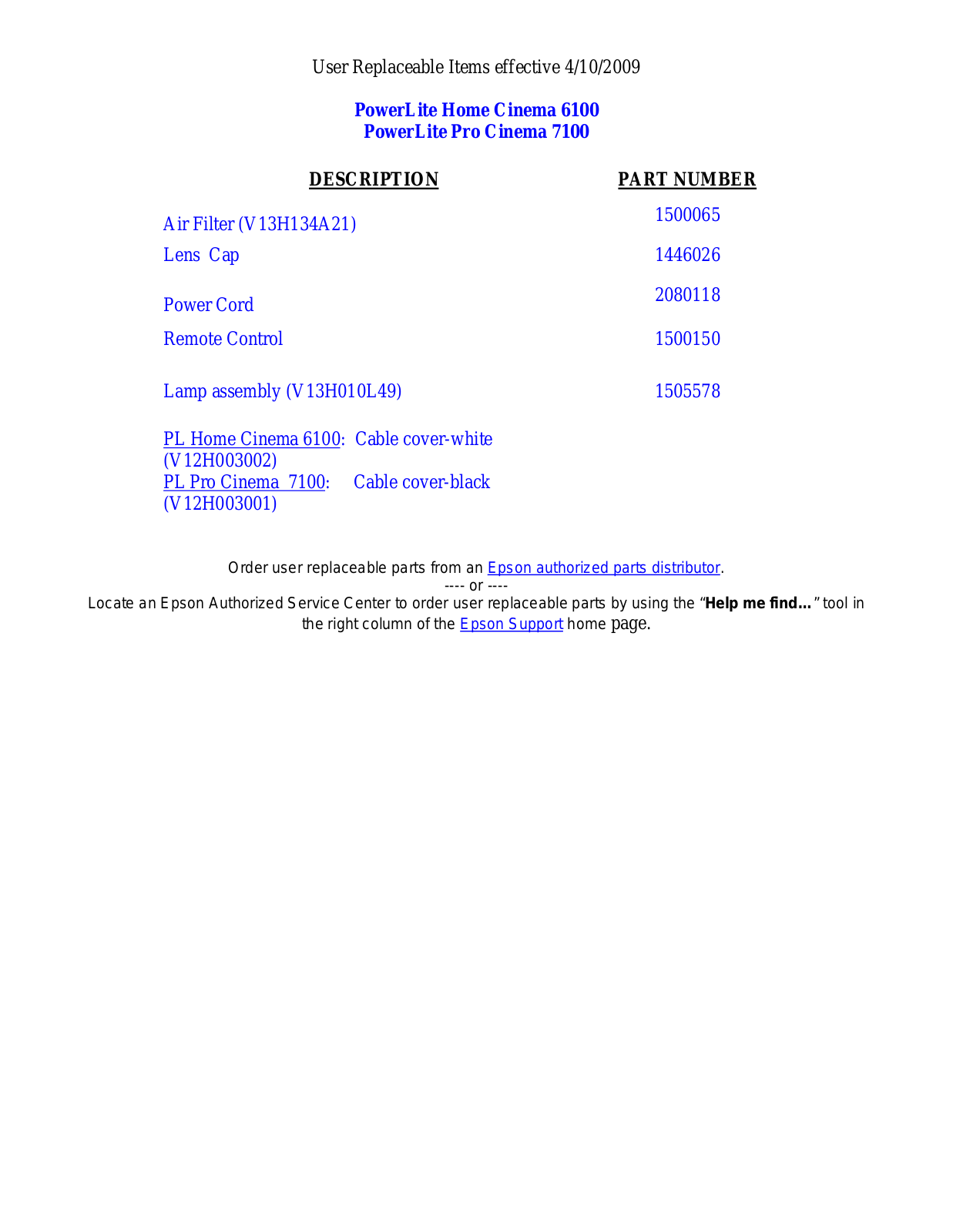 Epson 7100 User Manual