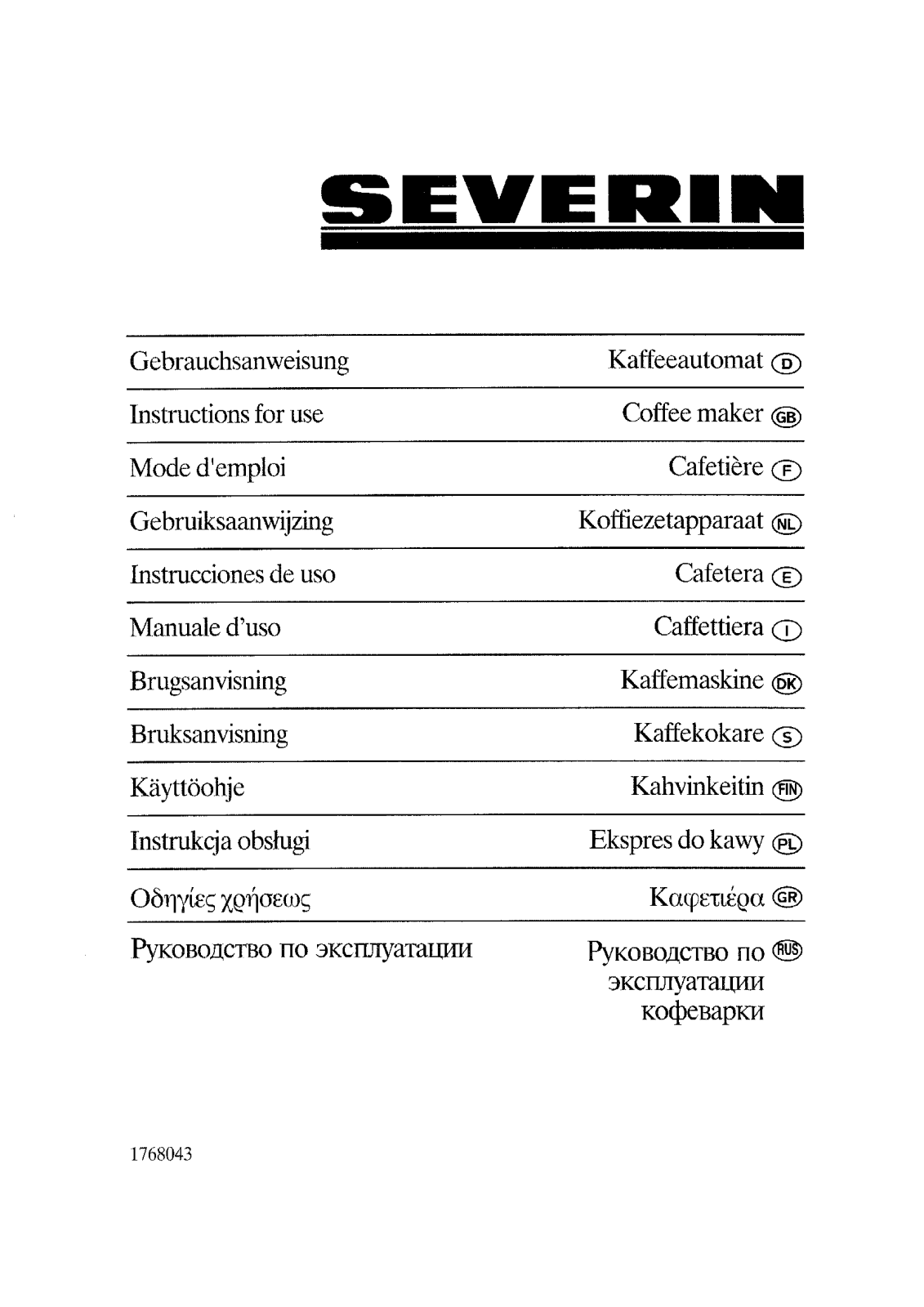 Severin KA 9485 User Manual