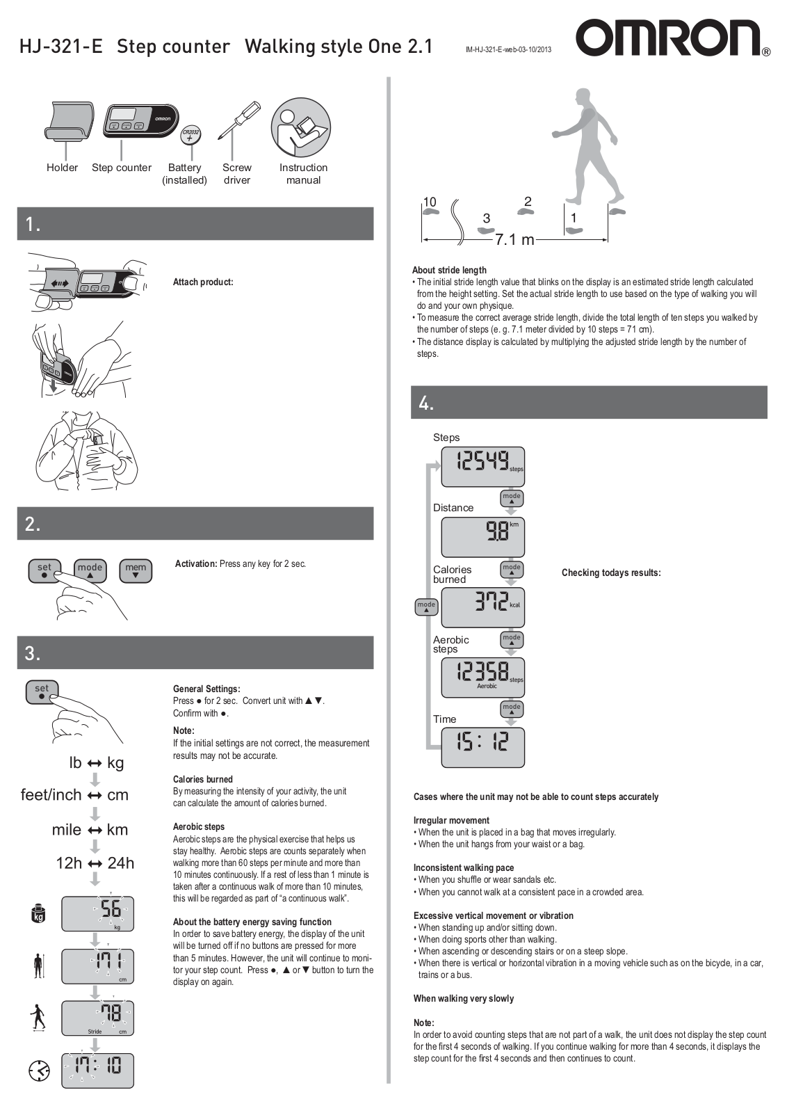 Omron HJ-321-E User Manual