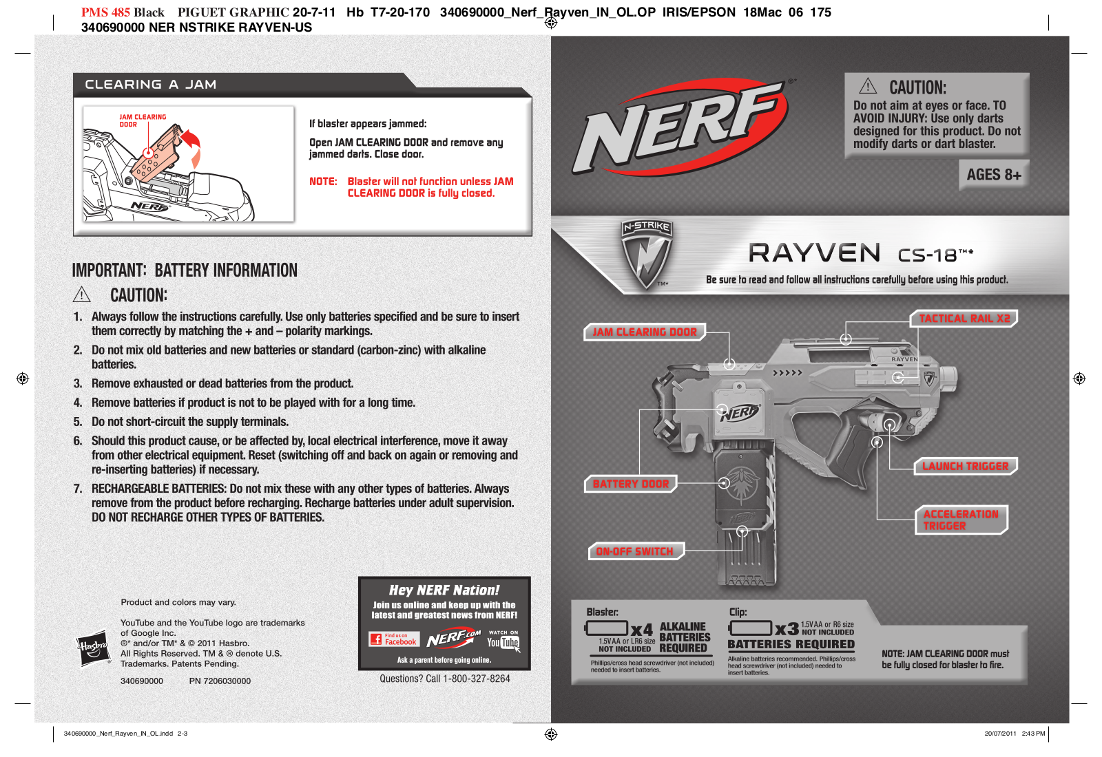 HASBRO Nerf N-Strike Rayven CS-18 User Manual