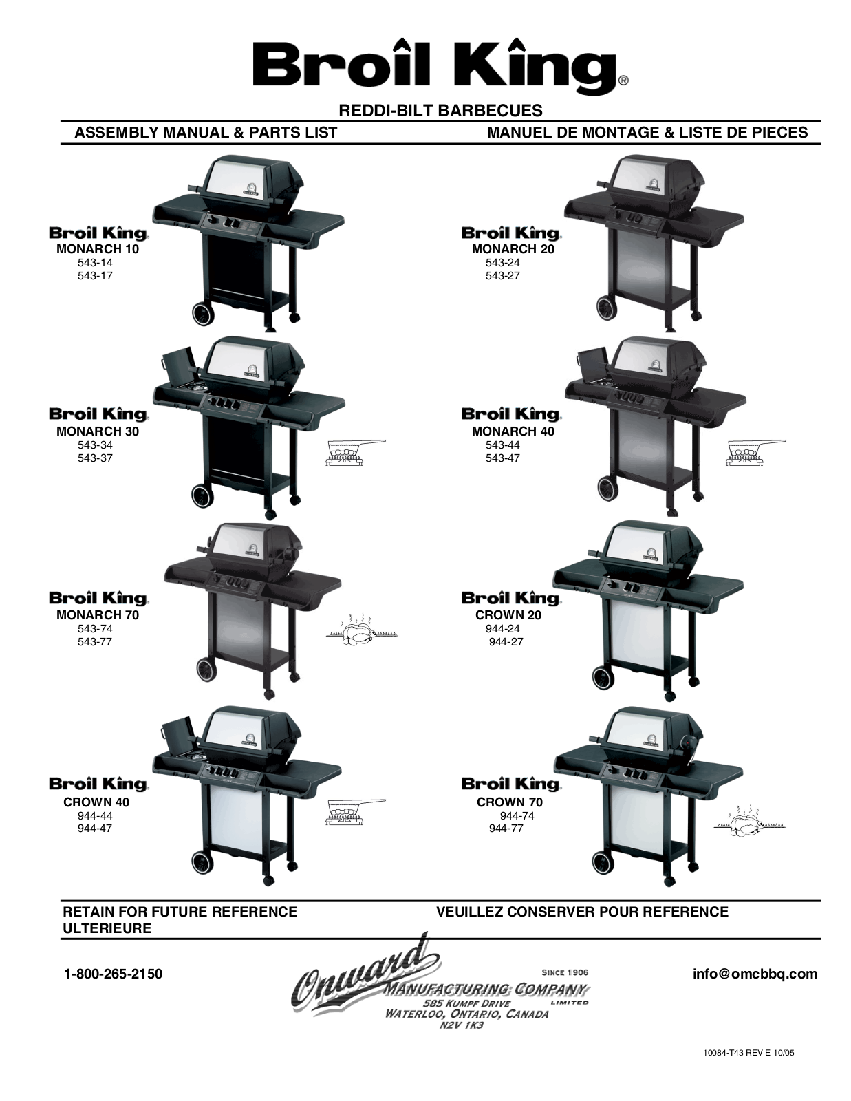 Broil King MONARCH 10, MONARCH 20, MONARCH 30, MONARCH 40 User Manual