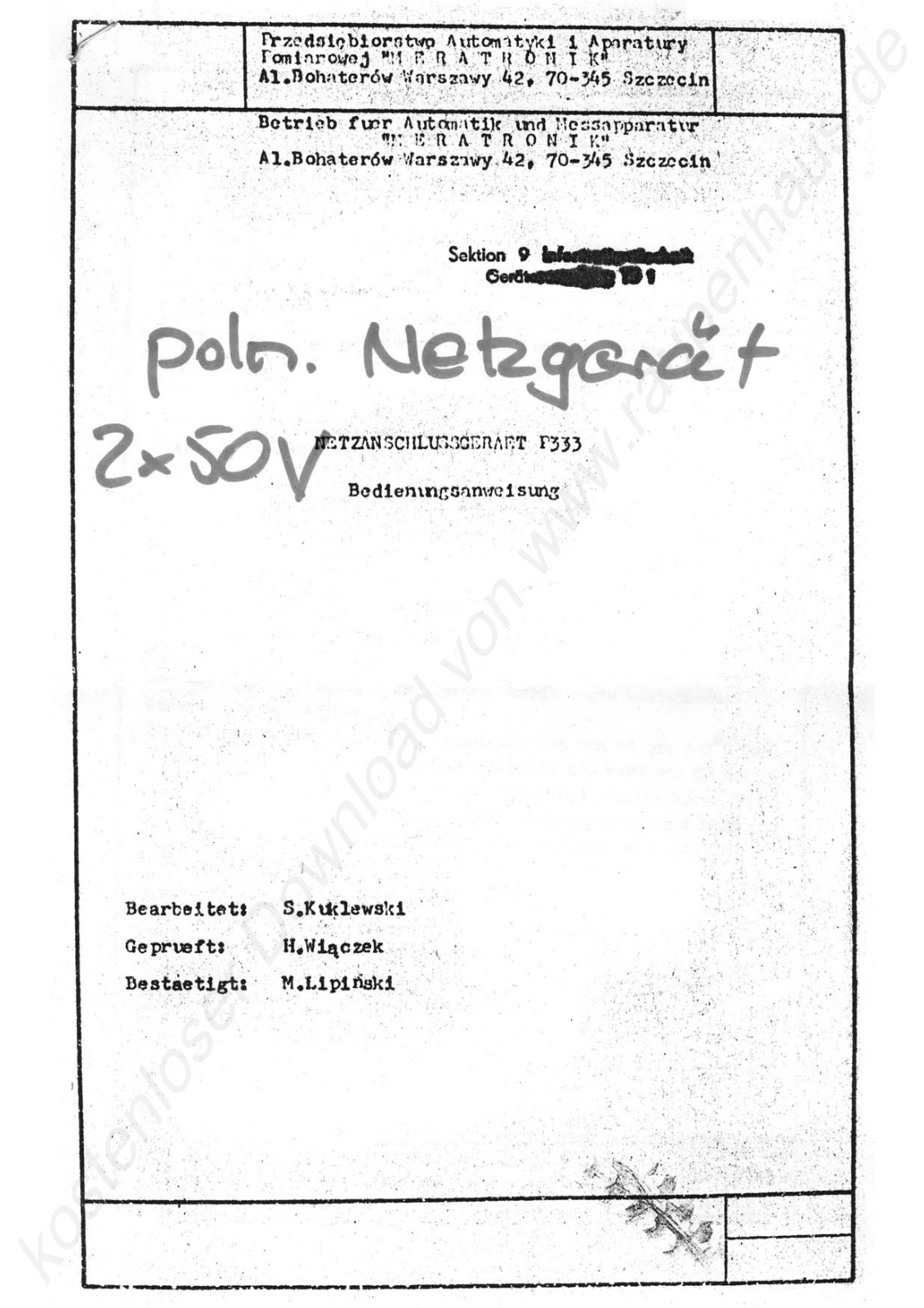 Polskie p333 User Manual