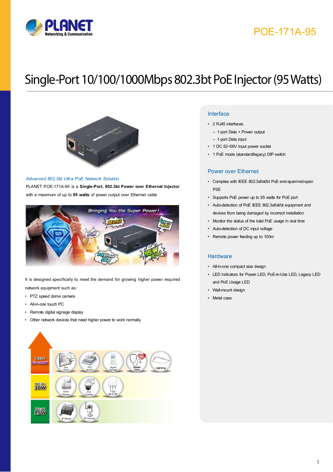 Planet PoE-171A-95 User Manual