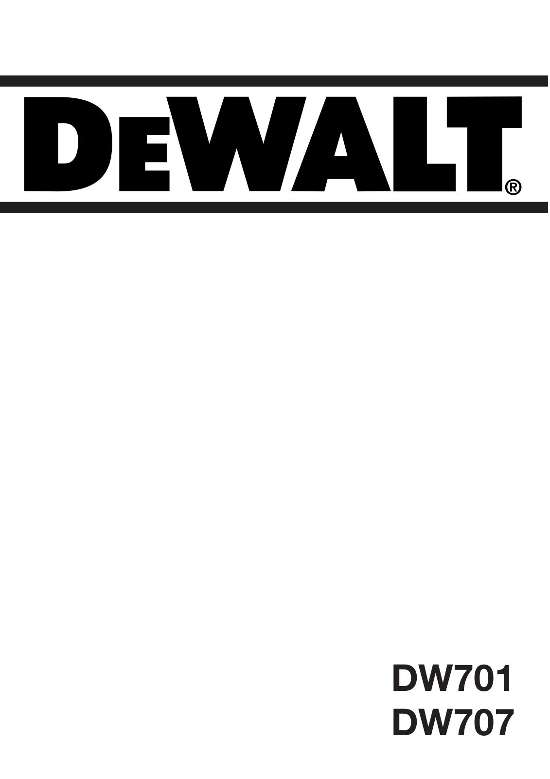 DeWalt DW701, DW707 User Manual
