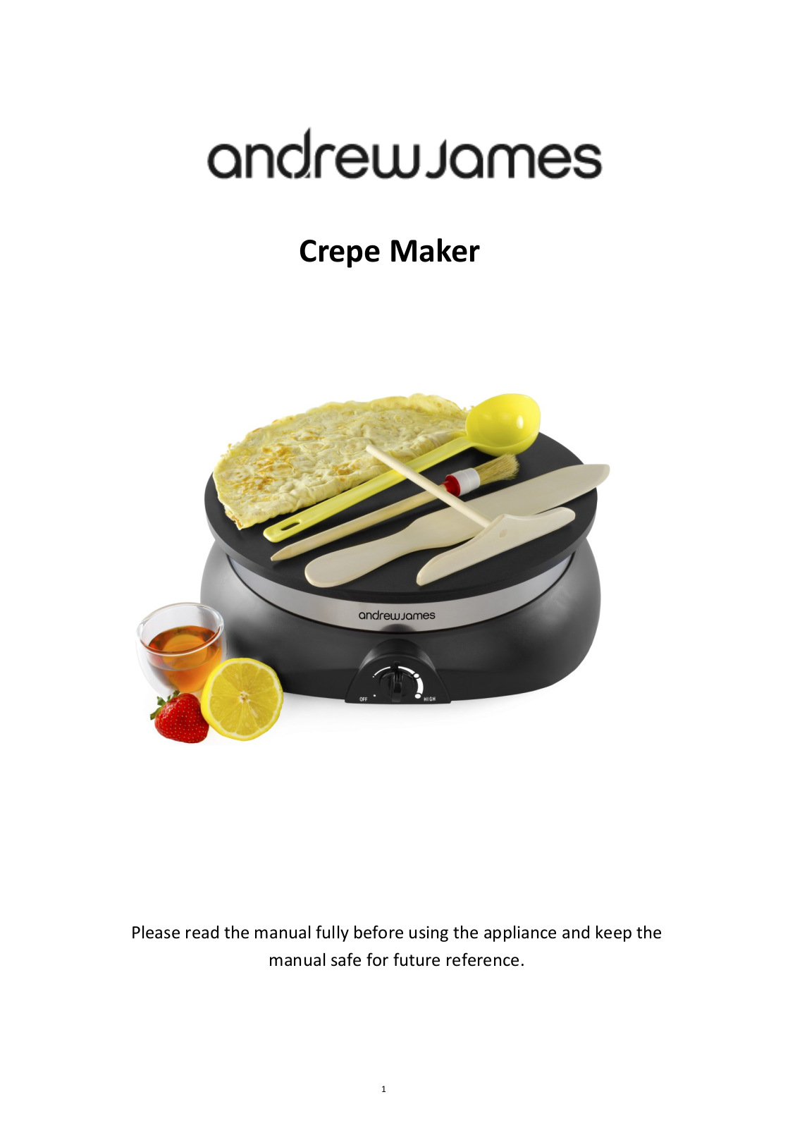 Andrew James Crepe Maker User Manual