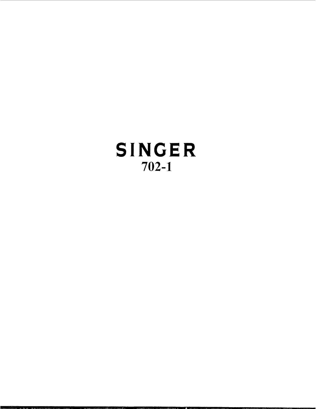 SINGER 702-1 Parts List