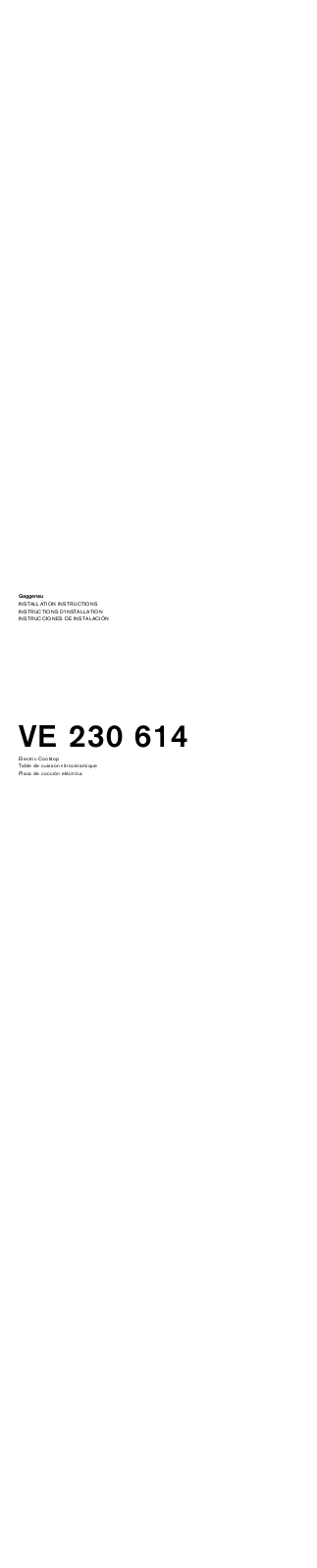 Gaggenau VE230614 User Manual