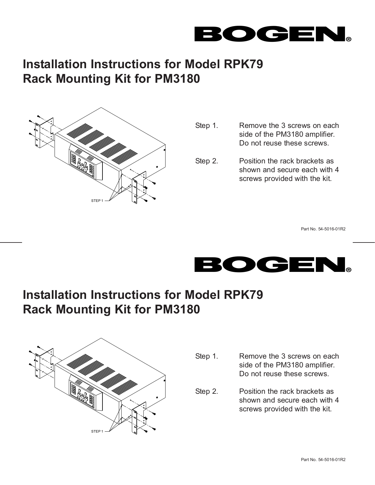 Bogen RPK79 User Manual