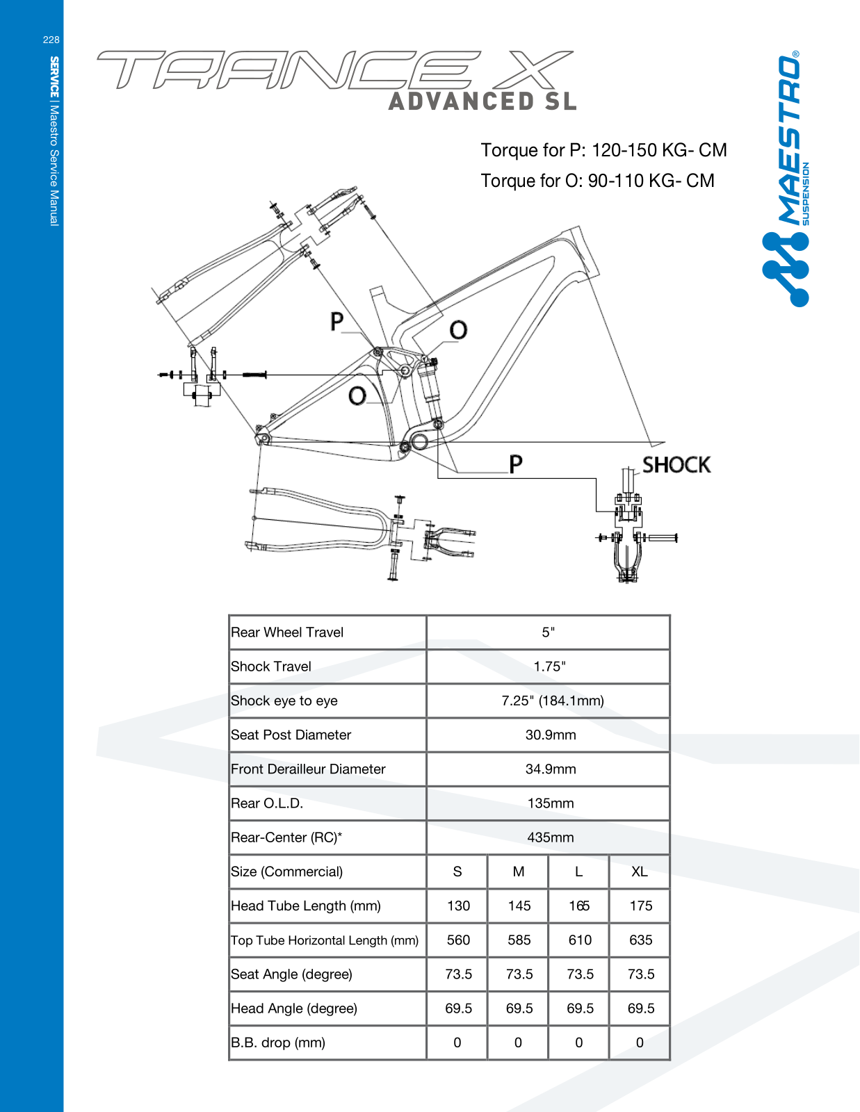 Giant TRANCE X ADVANCED SL TECHNICAL MANUAL