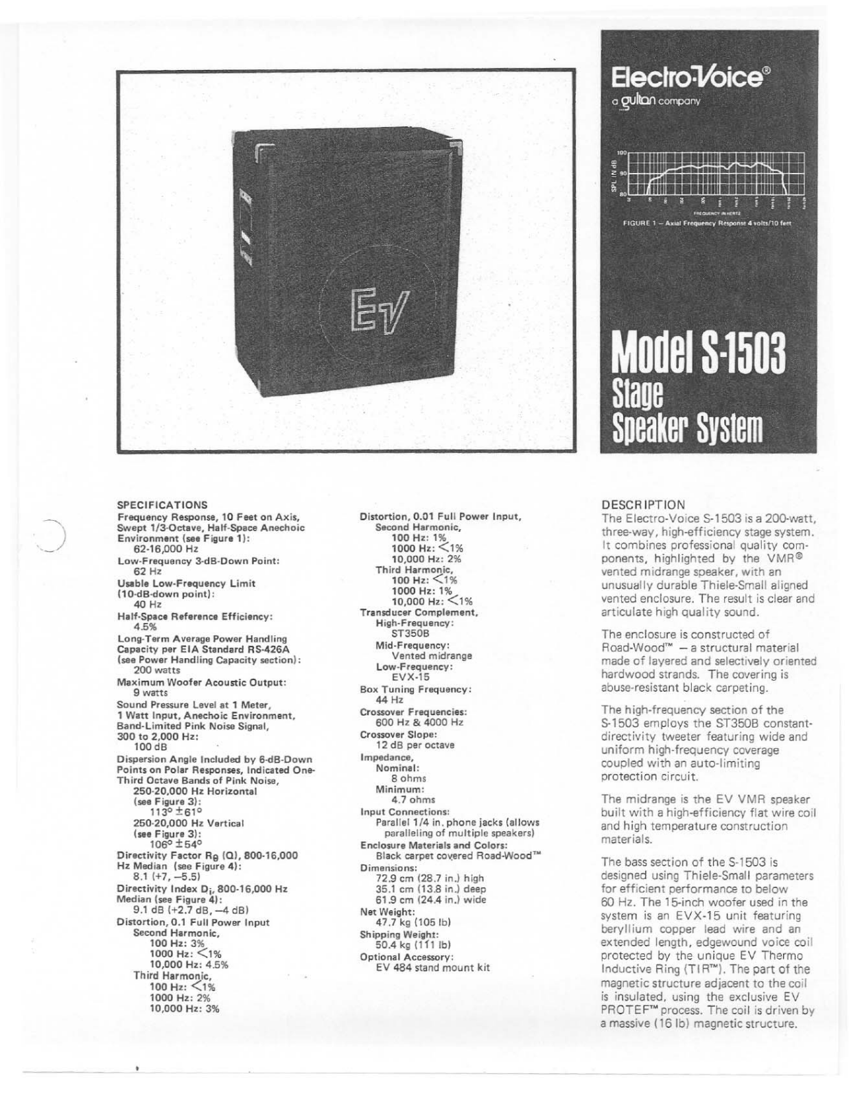 Electro-Voice S-1503 User Manual