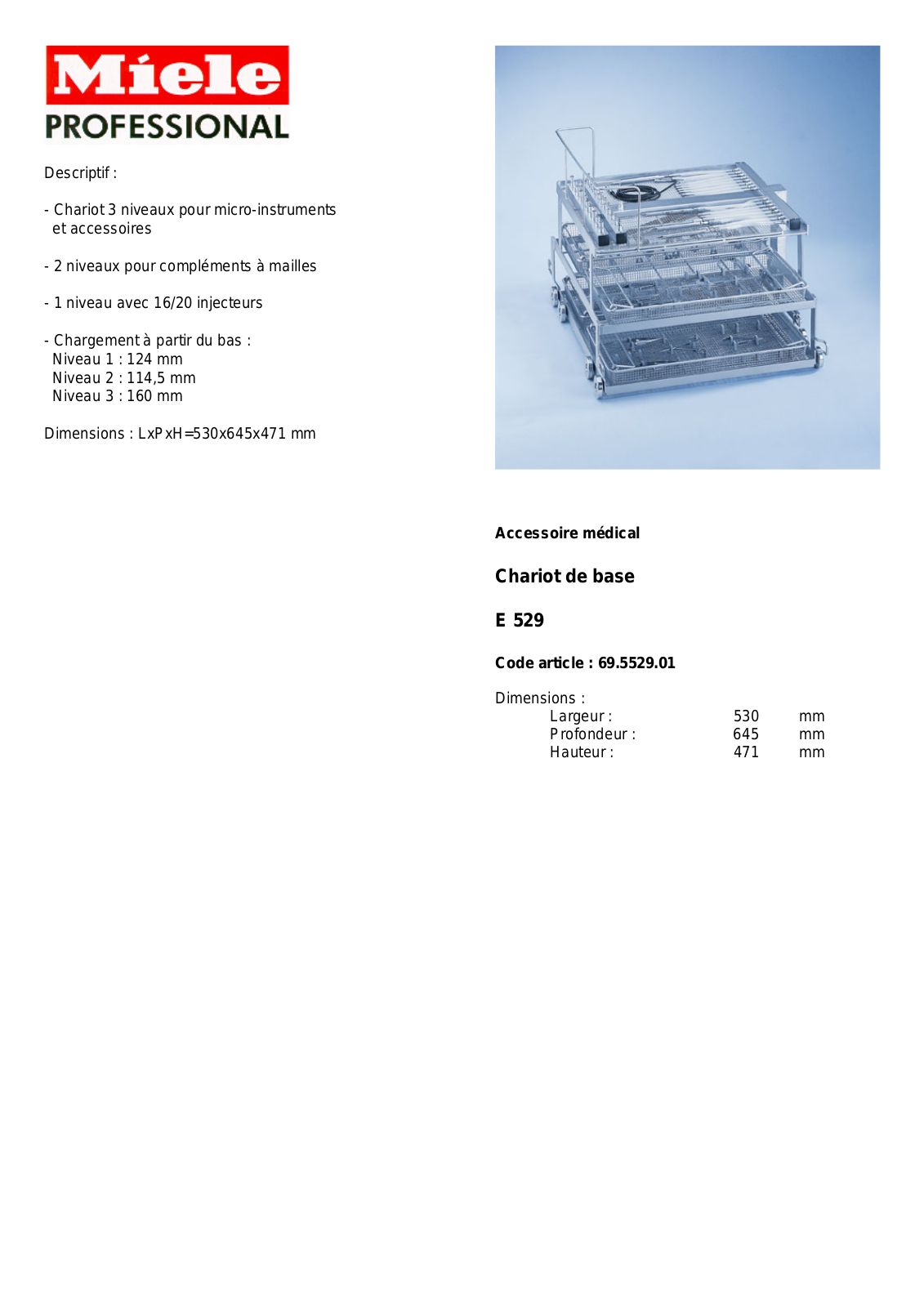MIELE E 529 DESCRIPTIF User Manual - ManualMachine.com