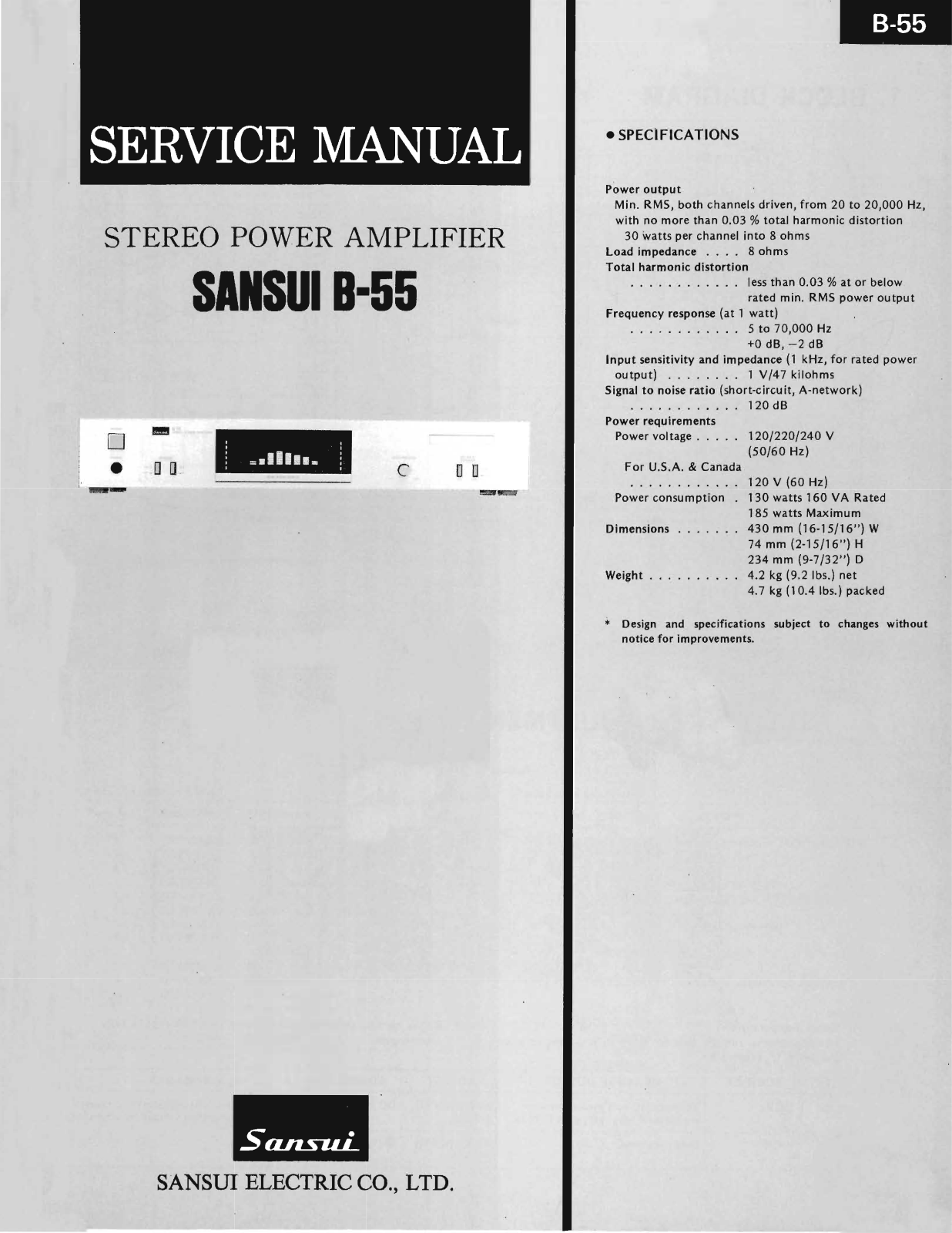 Sansui B-55 Service Manual