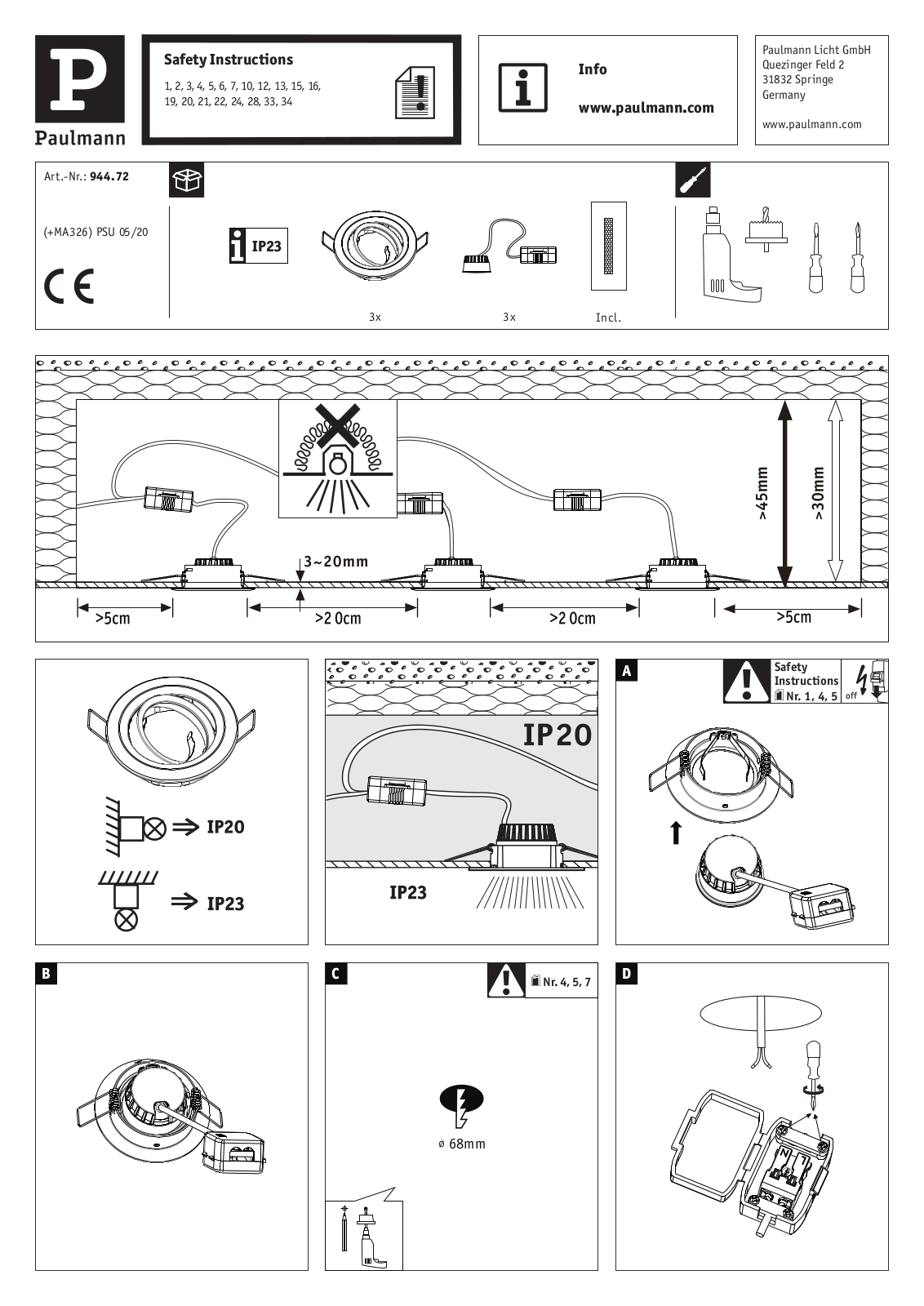PAULMANN PLM 94472 Instructions
