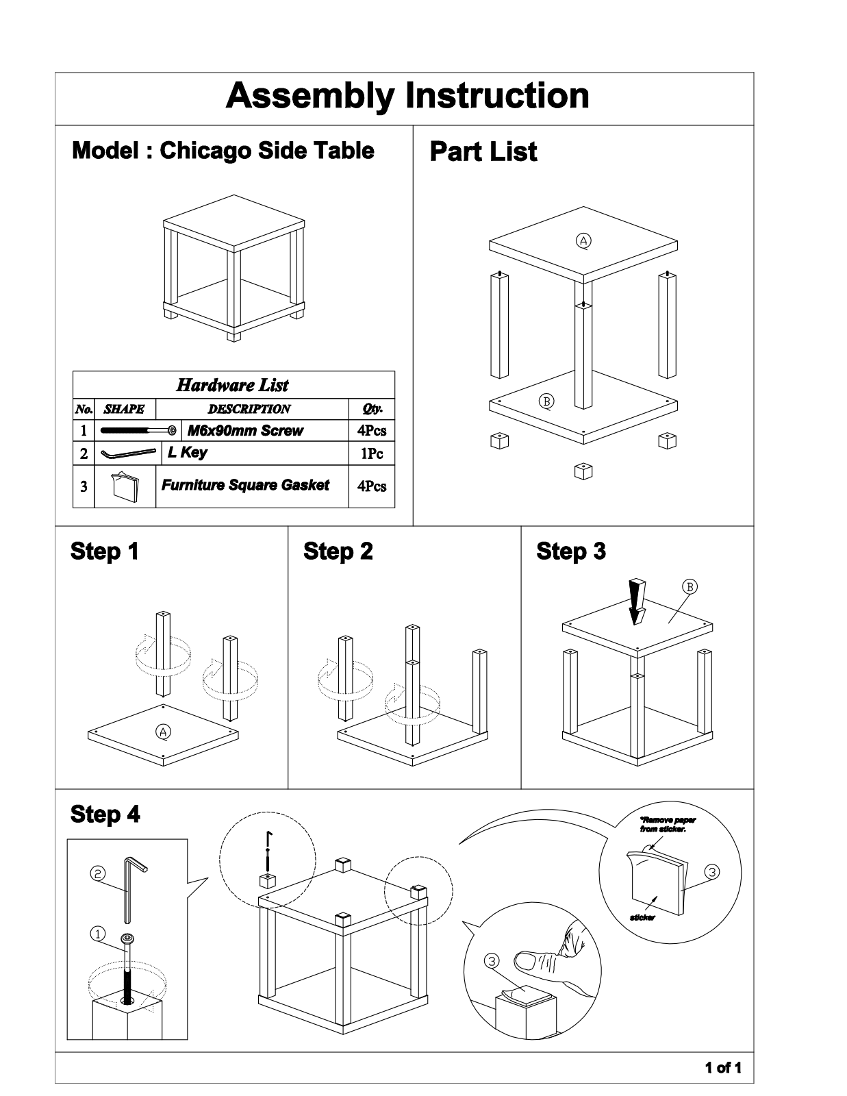 Argos 39125 ASSEMBLY INSTRUCTIONS