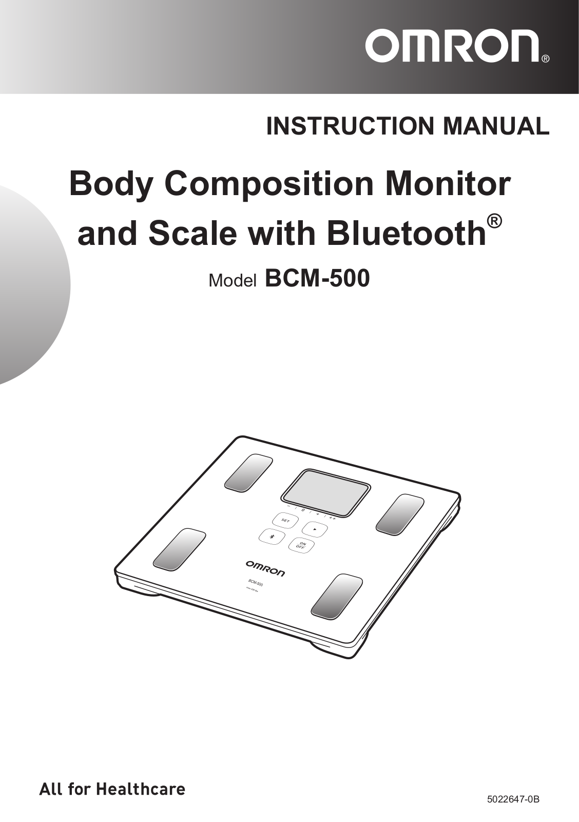 Omron BCM-500 Instruction Manual