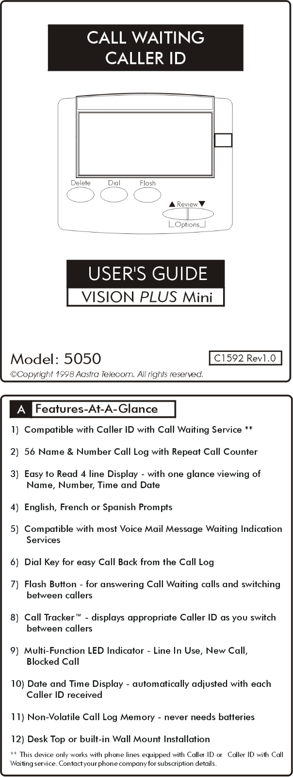 Aastra Telecom 5050 User Manual