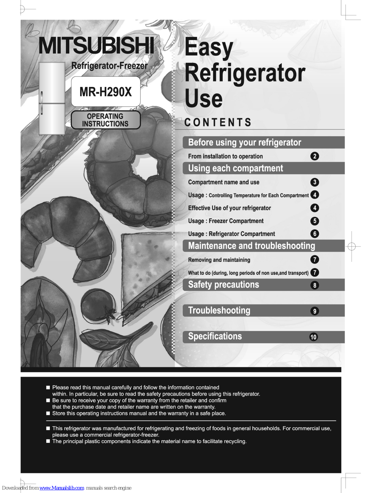 Mitsubishi MR-H290X User Manual
